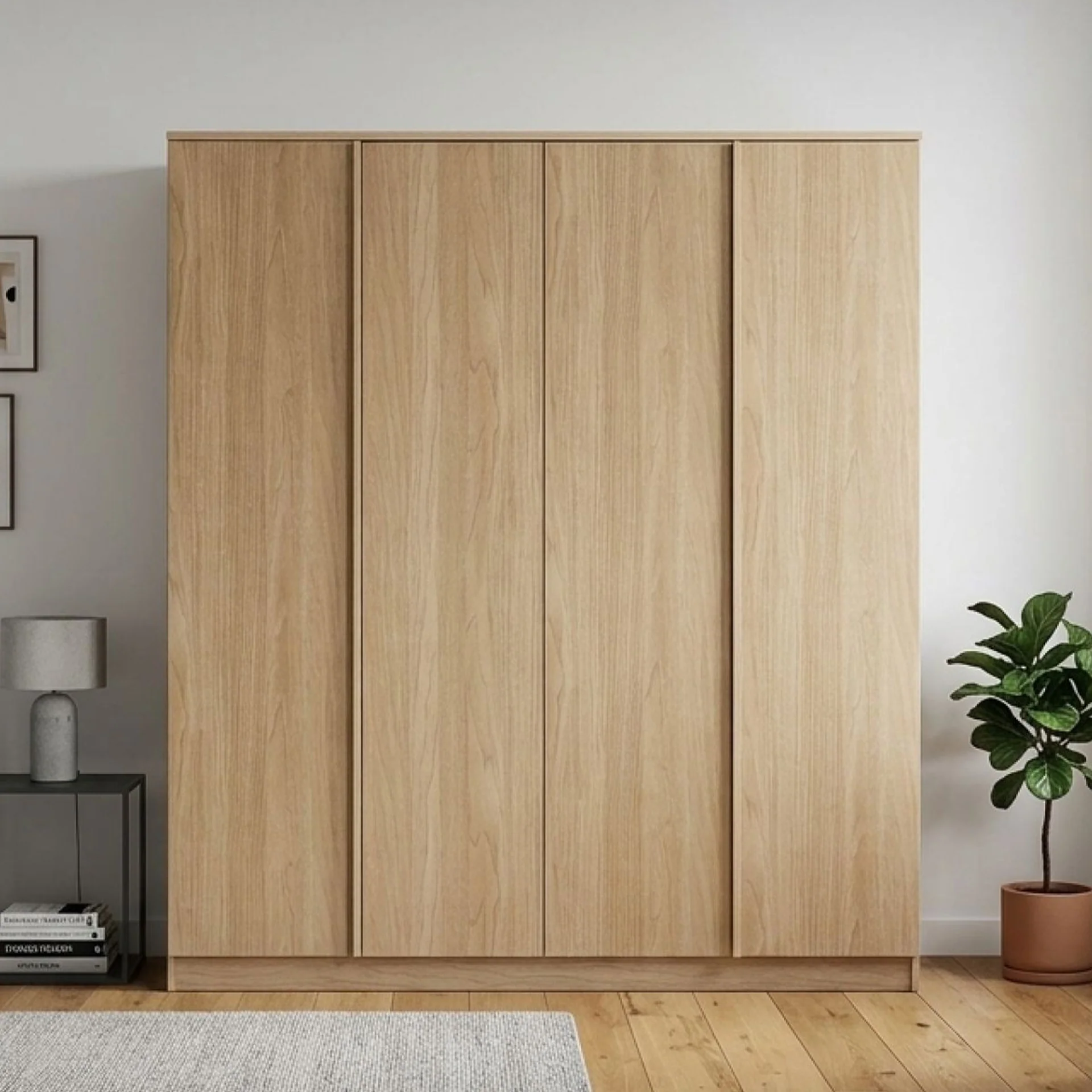 Benny 4 Door Wardrobe - Light Teak - Image 4