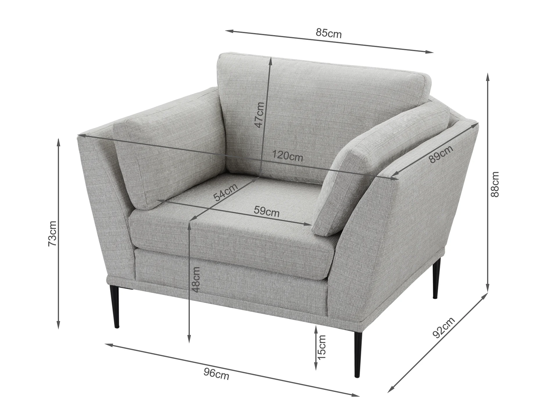 Berlin Occasional Chair - Light Grey - Image 8