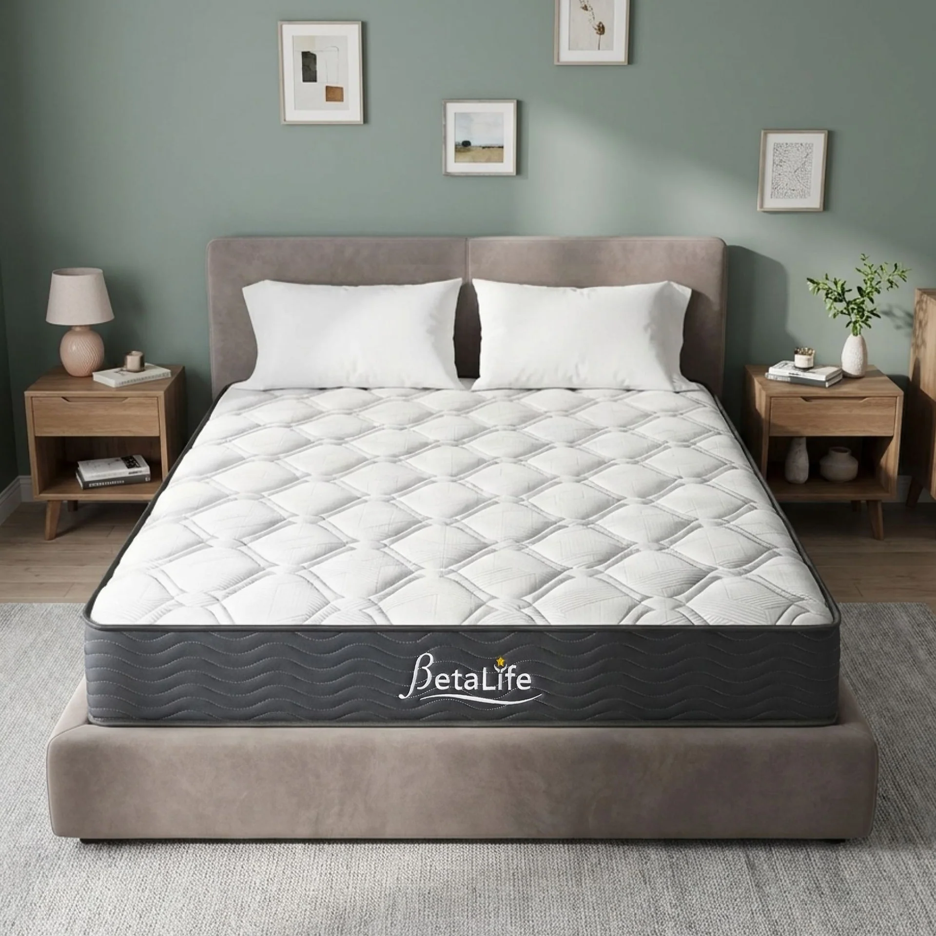 Basics Plus Bonnell Spring Mattress with Protector & Pillow - Double
