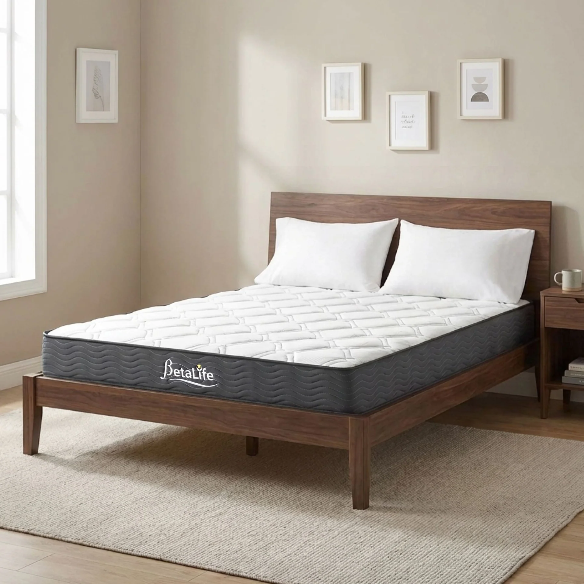 Basics Plus Bonnell Spring Mattress with Protector & Pillow - Double - Image 14
