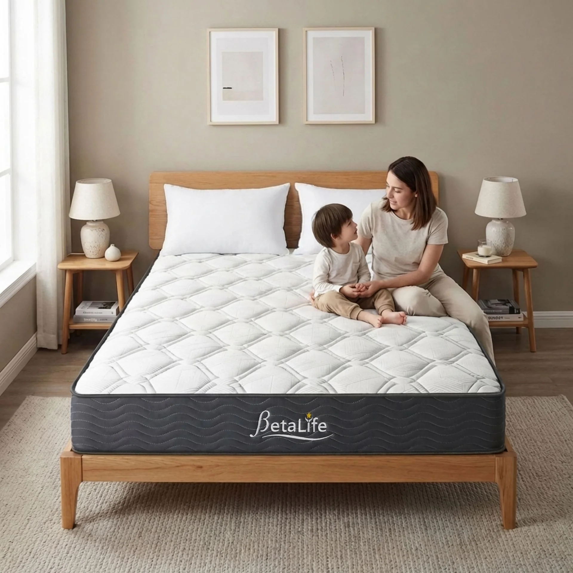 Basics Plus Bonnell Spring Mattress with Protector & Pillow - Double - Image 2