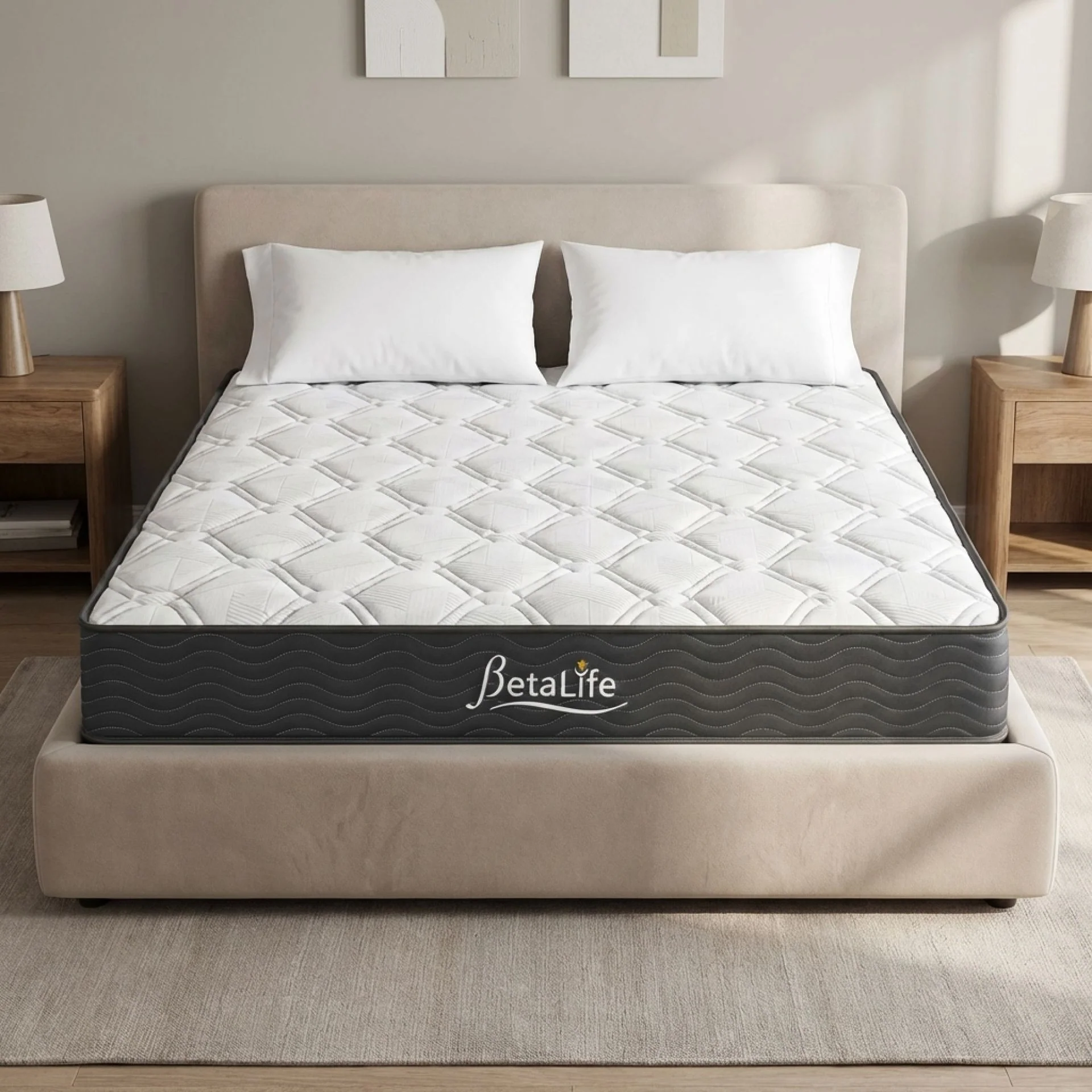 Basics Plus Bonnell Spring Mattress with Protector & Pillow - Queen