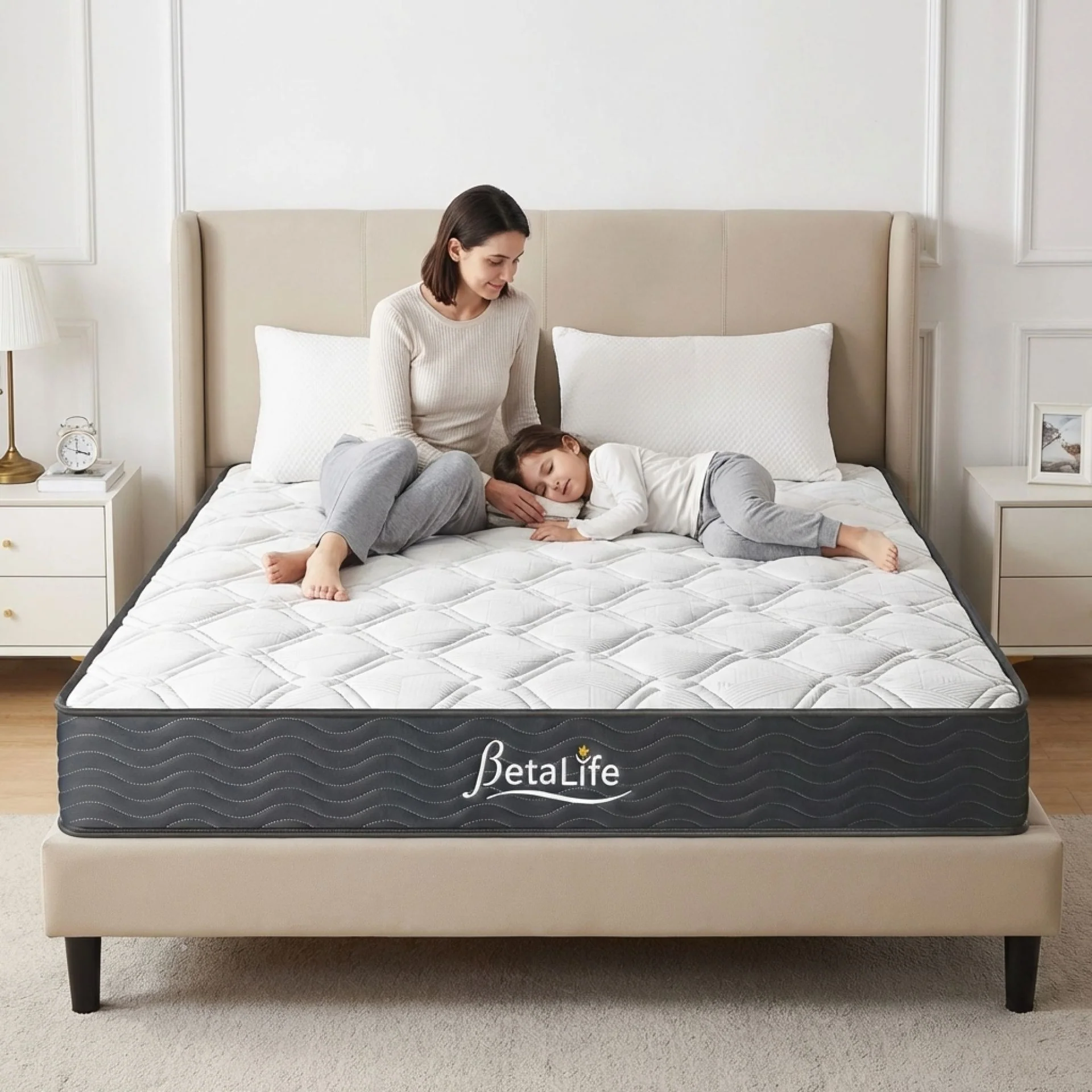 Basics Plus Bonnell Spring Mattress with Protector & Pillow - Queen - Image 2