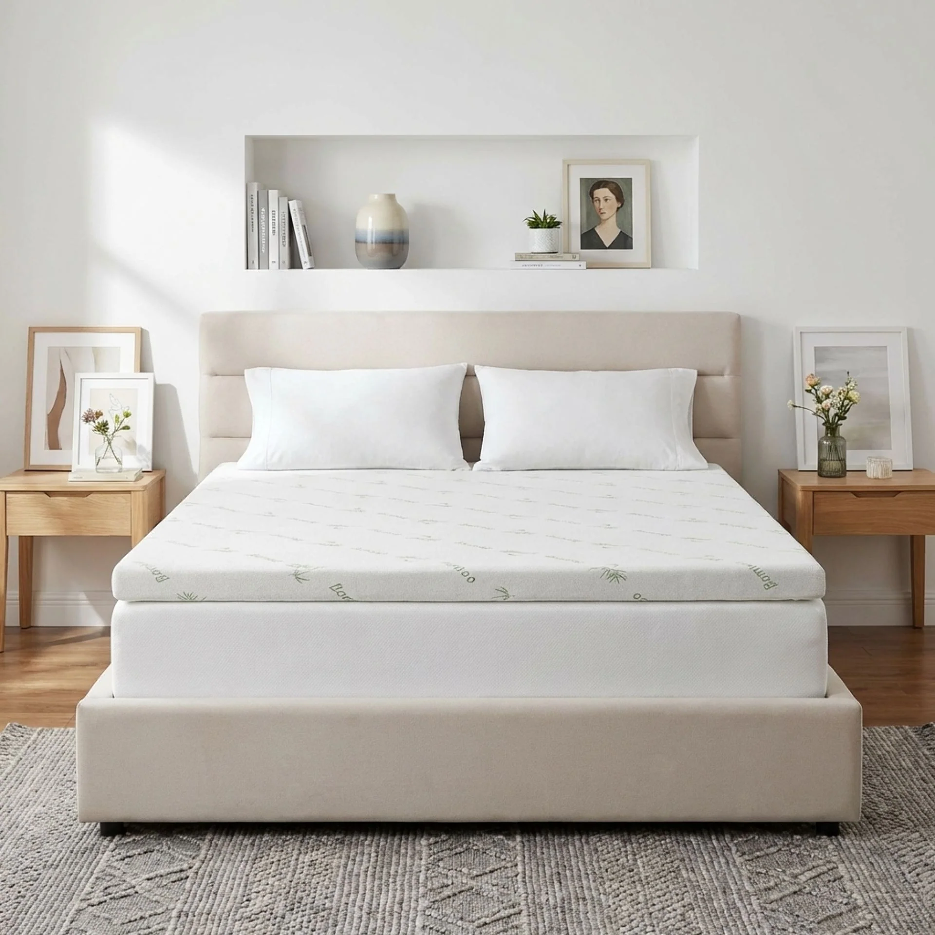 Comfort Plush Gel Memory Foam Mattress Topper - Queen - Image 2