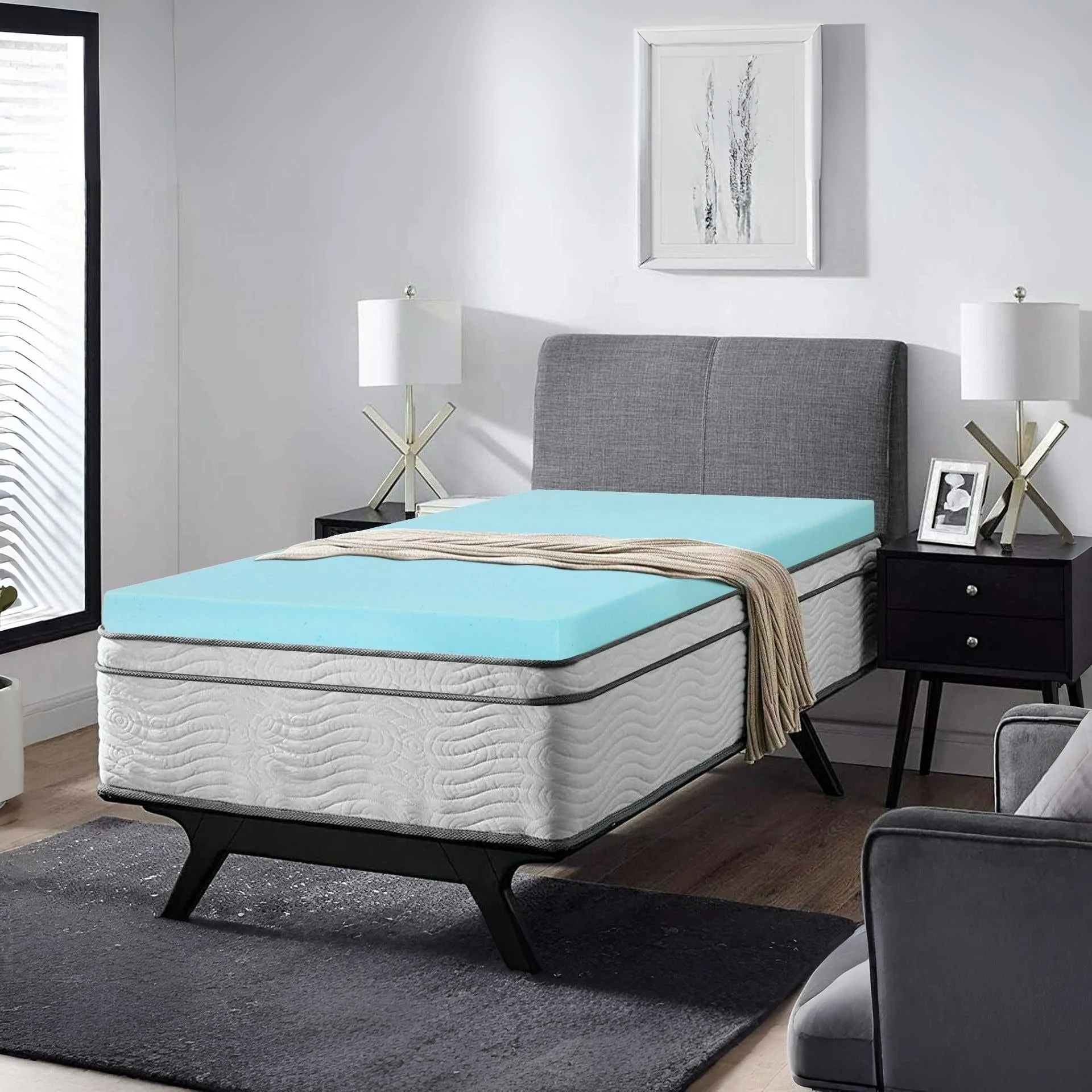 Comfort Plush Gel Memory Foam Mattress Topper - Single - Image 3