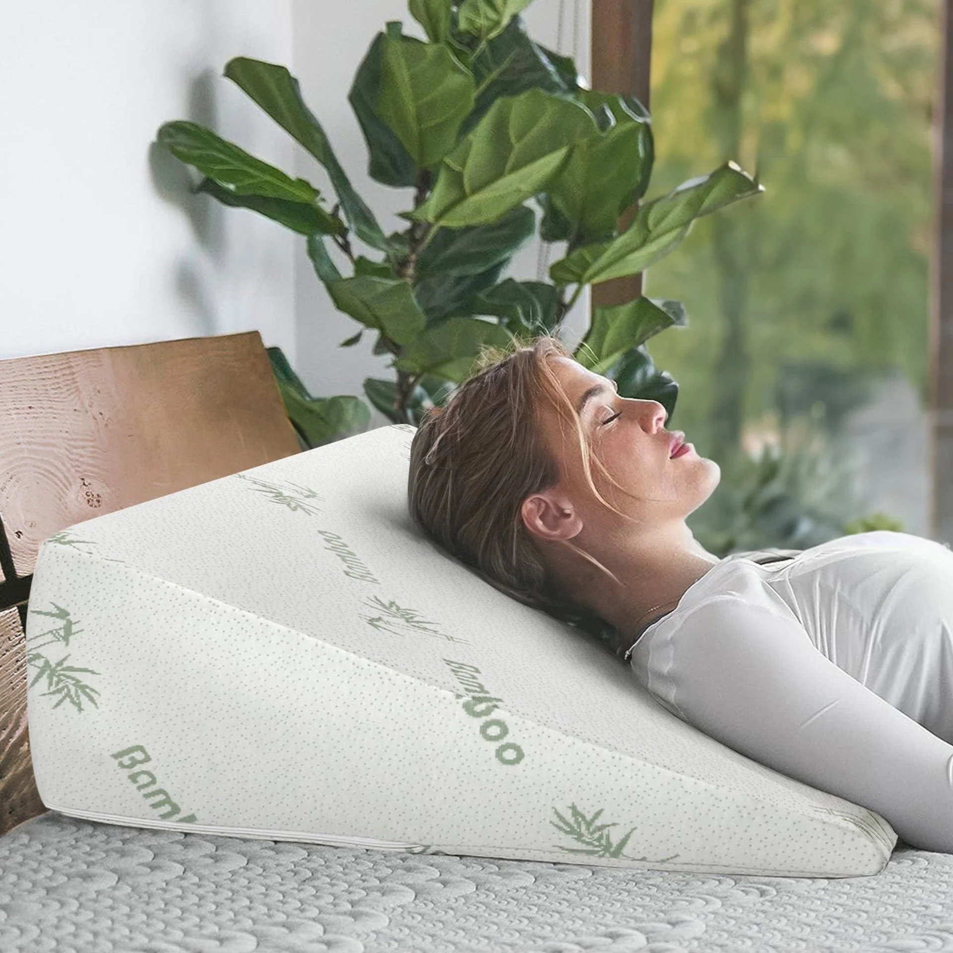 Pure Wedge Bamboo Gel Memory Foam Wedge Pillow - Image 2