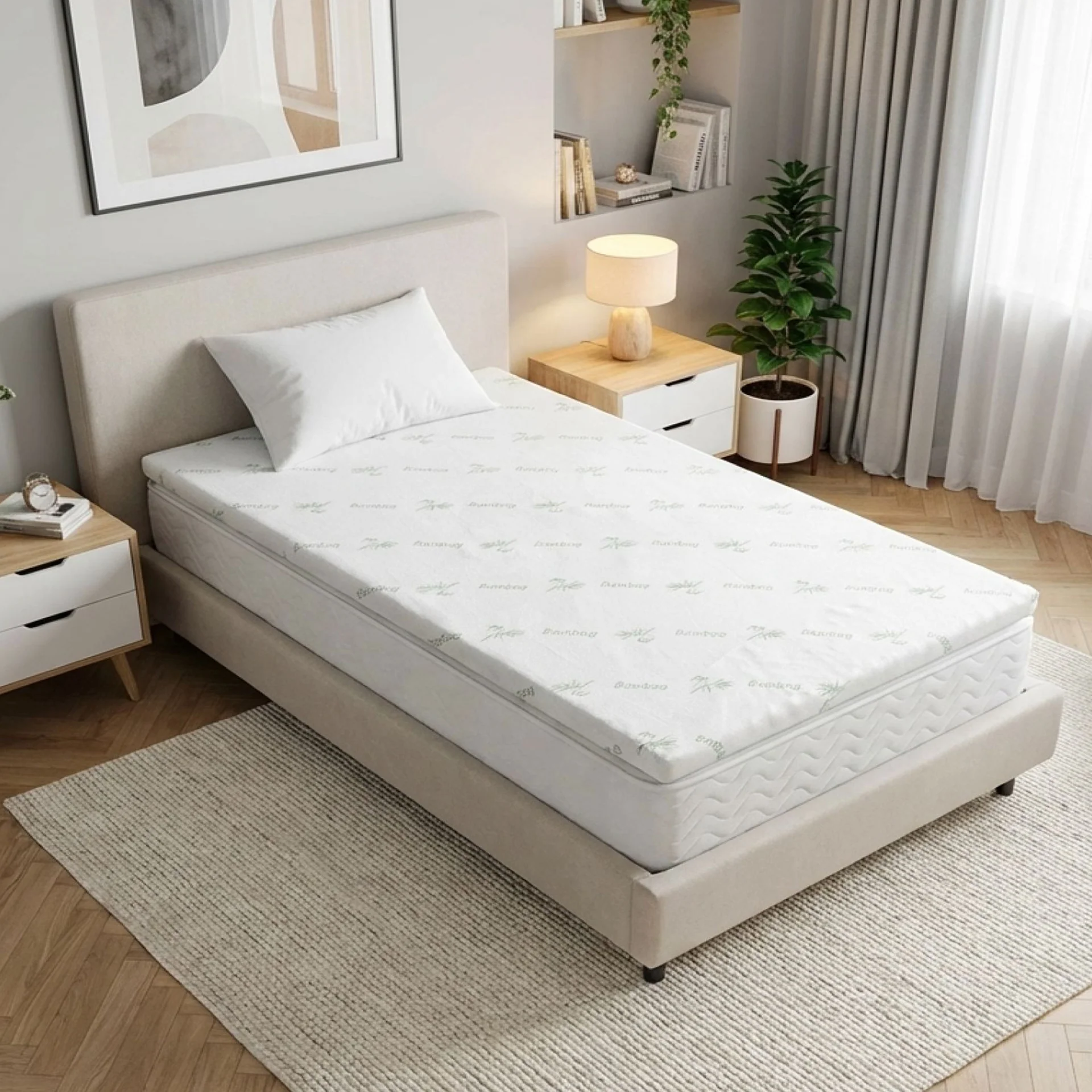 Gel Memory Foam Mattress Topper - King Single