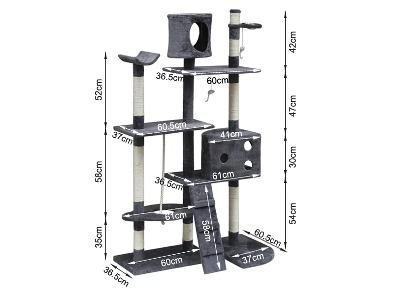 BINGO 173CM Cat Tree House - GREY - Image 11