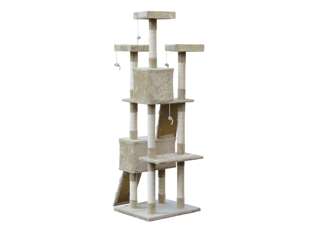 BINGO Cat Tree House 185cm 7 Levels - BEIGE - Image 4