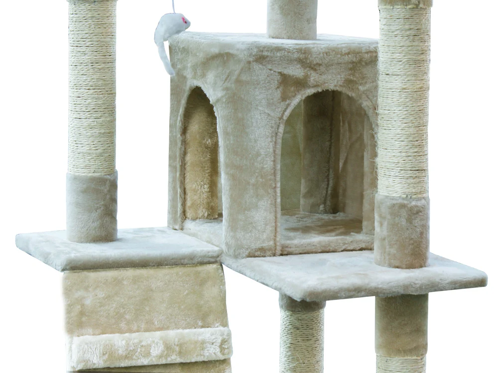 BINGO Cat Tree House 185cm 7 Levels - BEIGE - Image 6