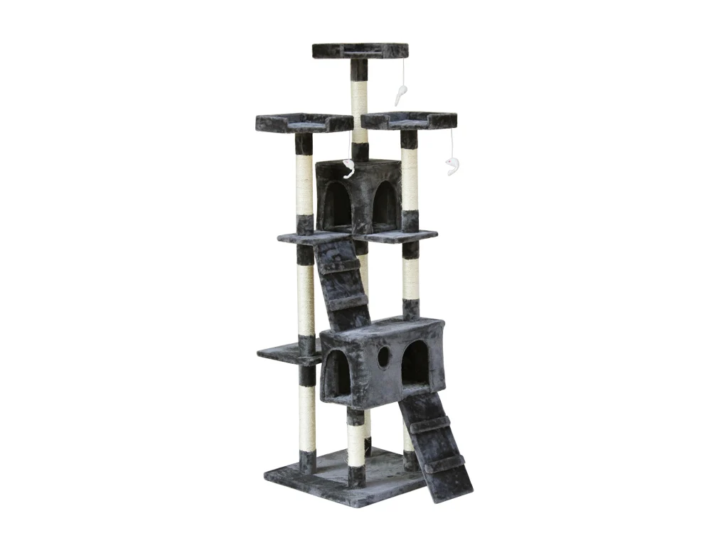 BINGO Cat Tree House 185cm 7 Levels - GREY - Image 2