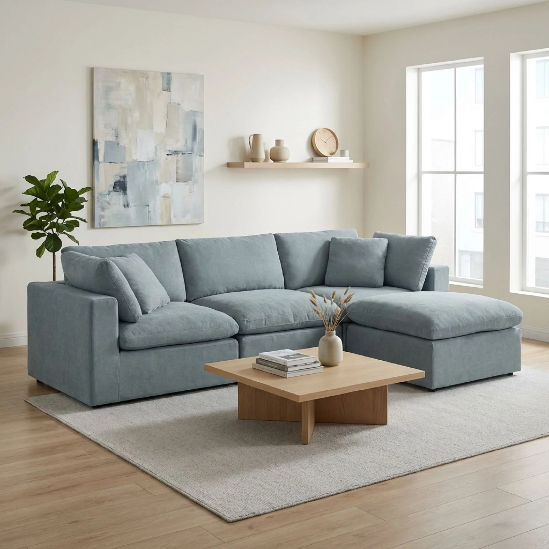Bishopston Duck Feather Filled Modular Sofa - Grey - Image 4