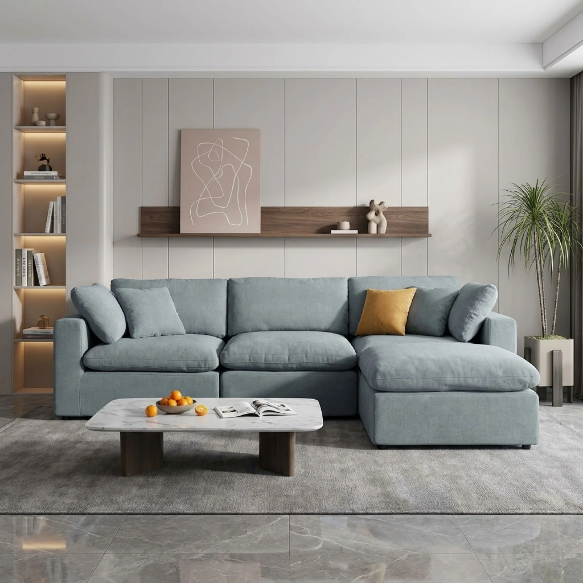Bishopston Duck Feather Filled Modular Sofa - Grey - Image 5