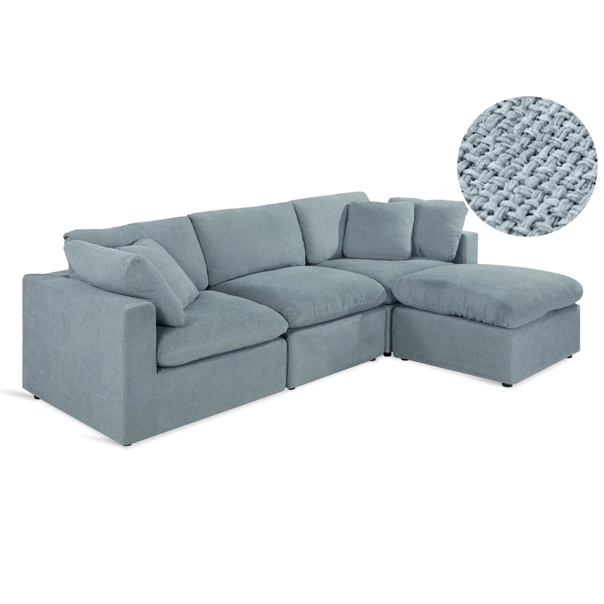 Bishopston Duck Feather Filled Modular Sofa - Grey - Image 8