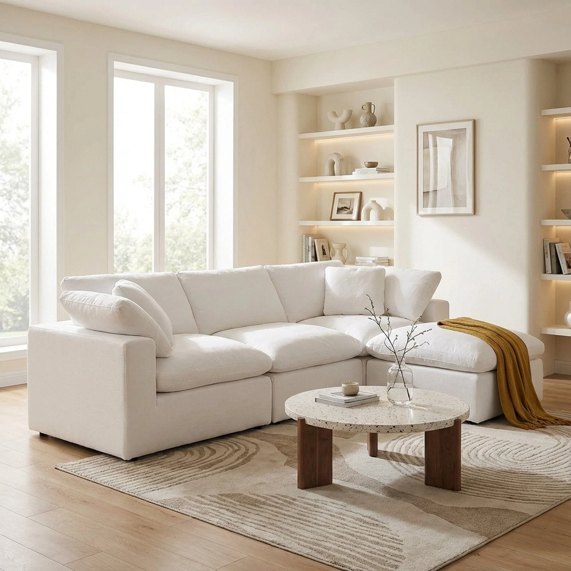 Bishopston Duck Feather Filled Modular Sofa - White