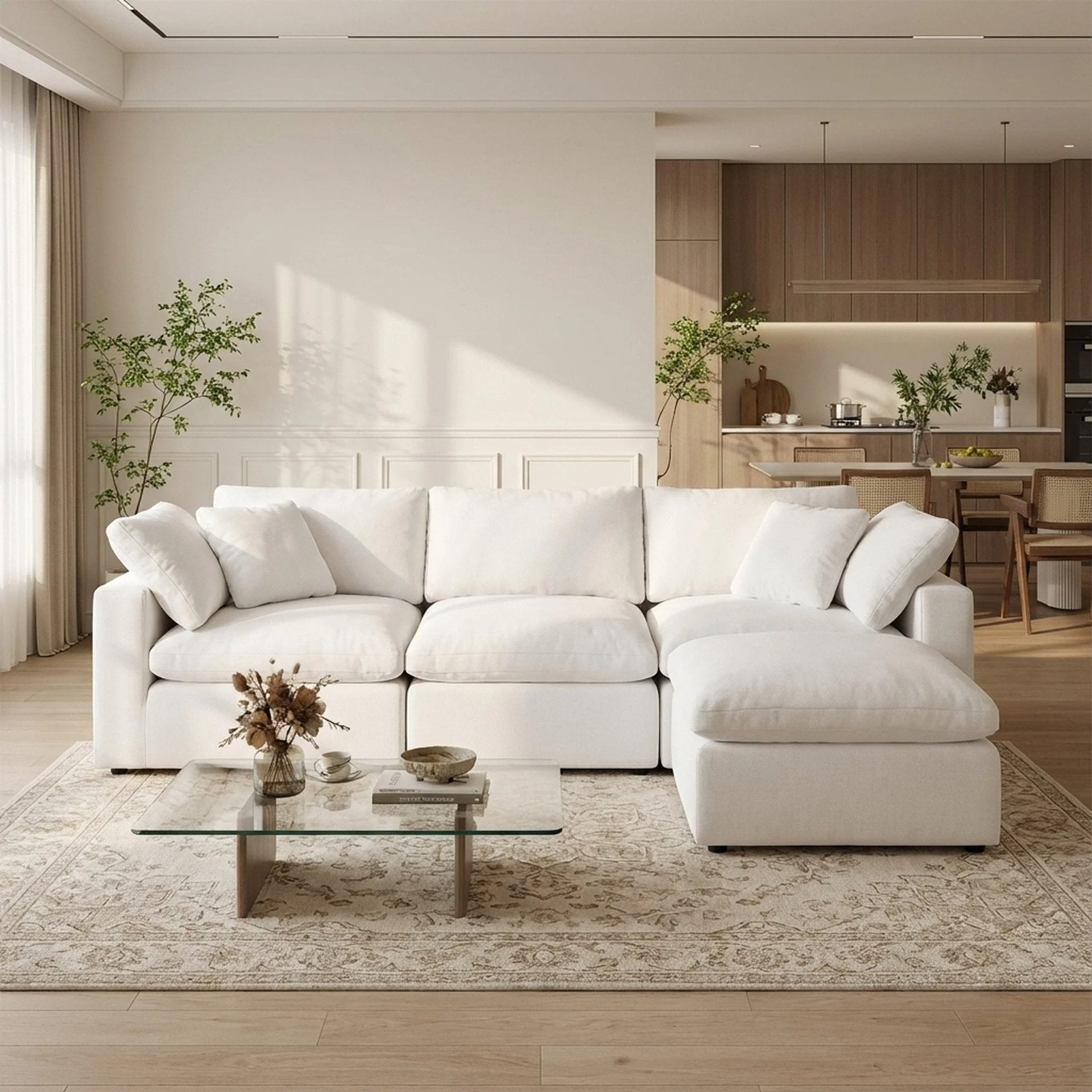 Bishopston Duck Feather Filled Modular Sofa - White - Image 2