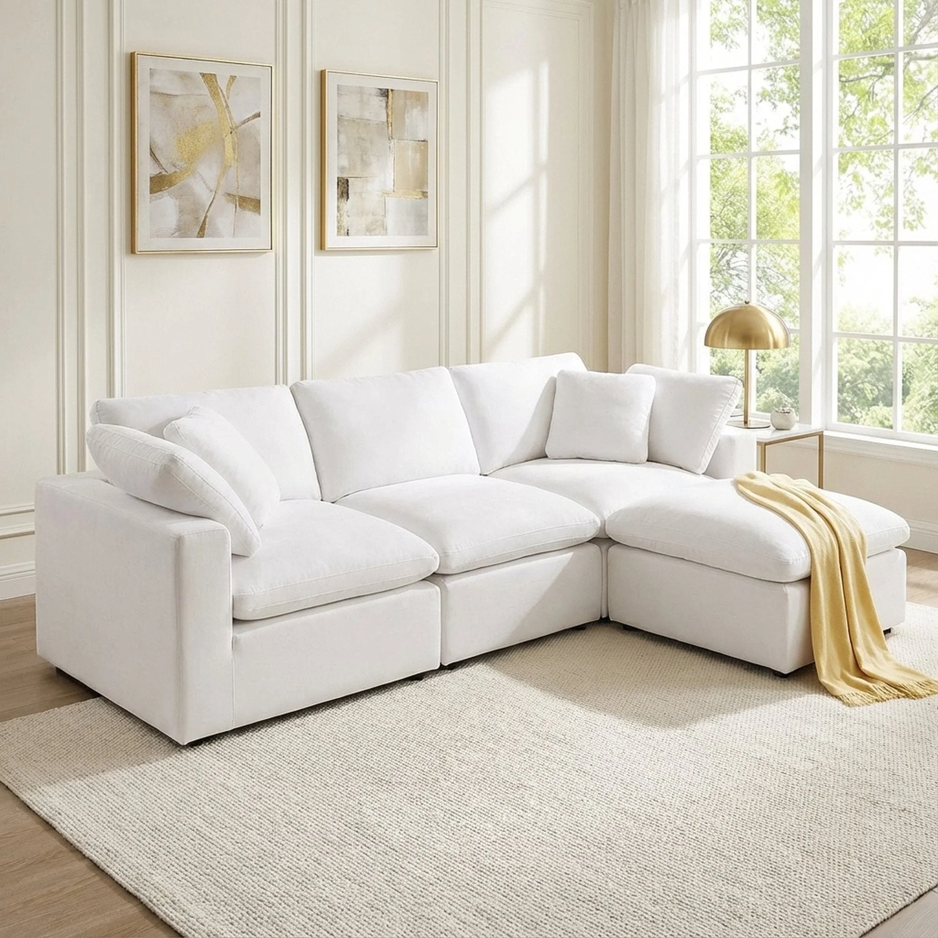 Bishopston Duck Feather Filled Modular Sofa - White - Image 3