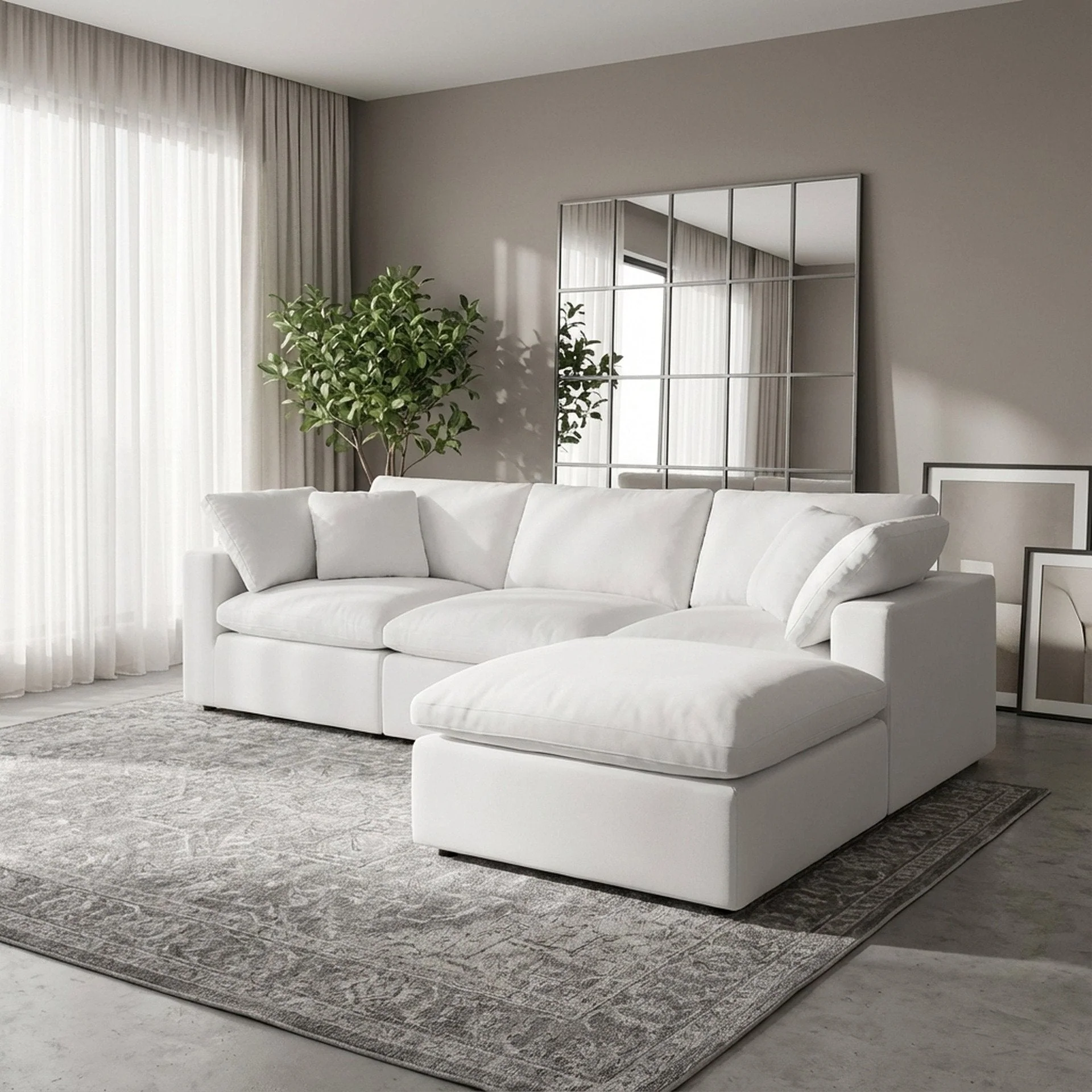Bishopston Duck Feather Filled Modular Sofa - White - Image 4