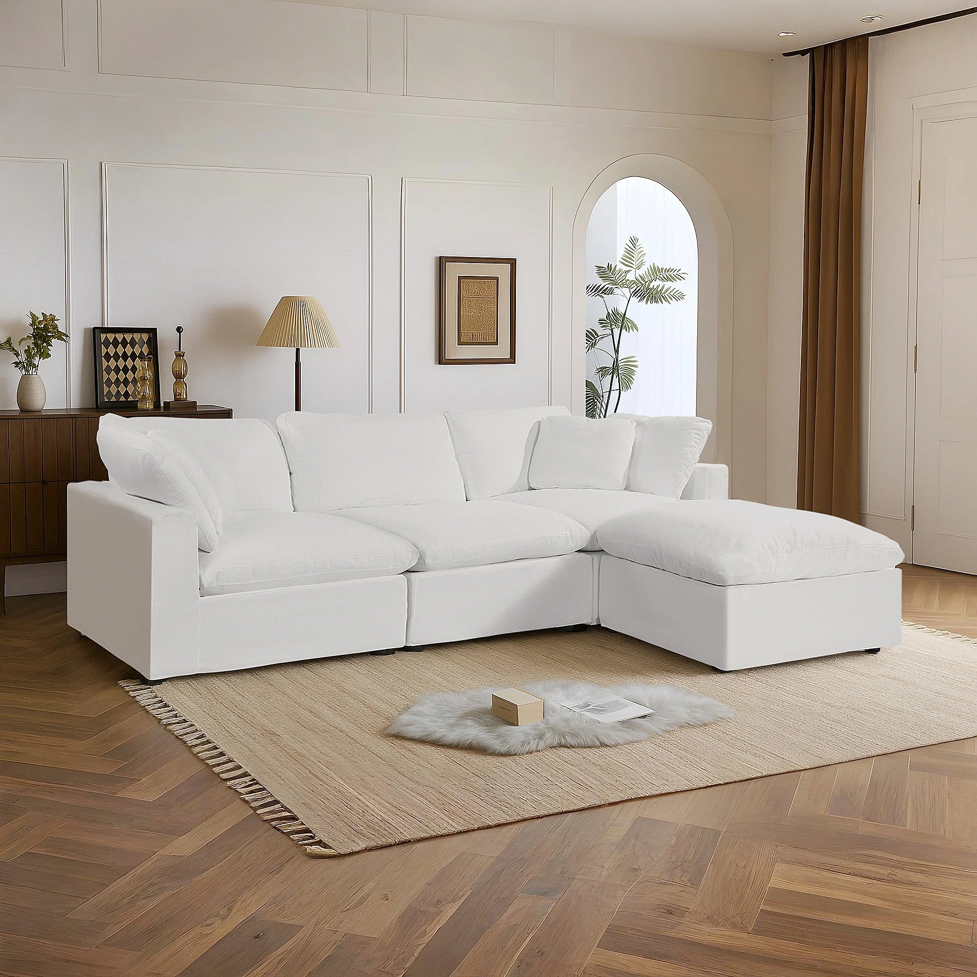 Bishopston Duck Feather Filled Modular Sofa - White - Image 5