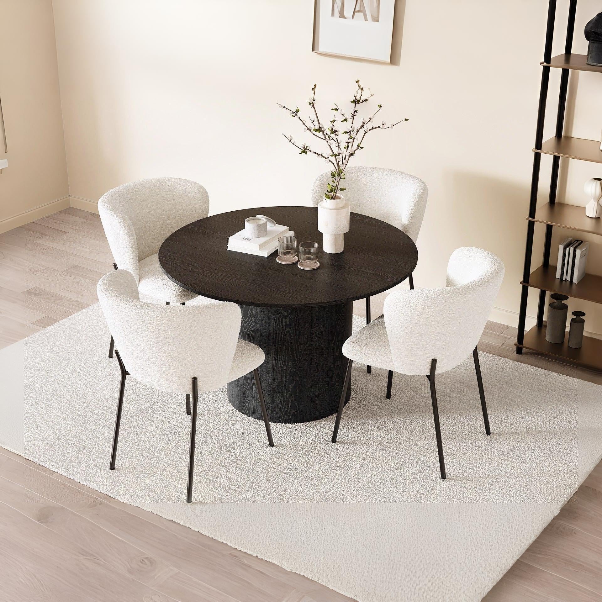 Blair Teddy Fabric Dining Chair - Set of 2 - White - Image 3