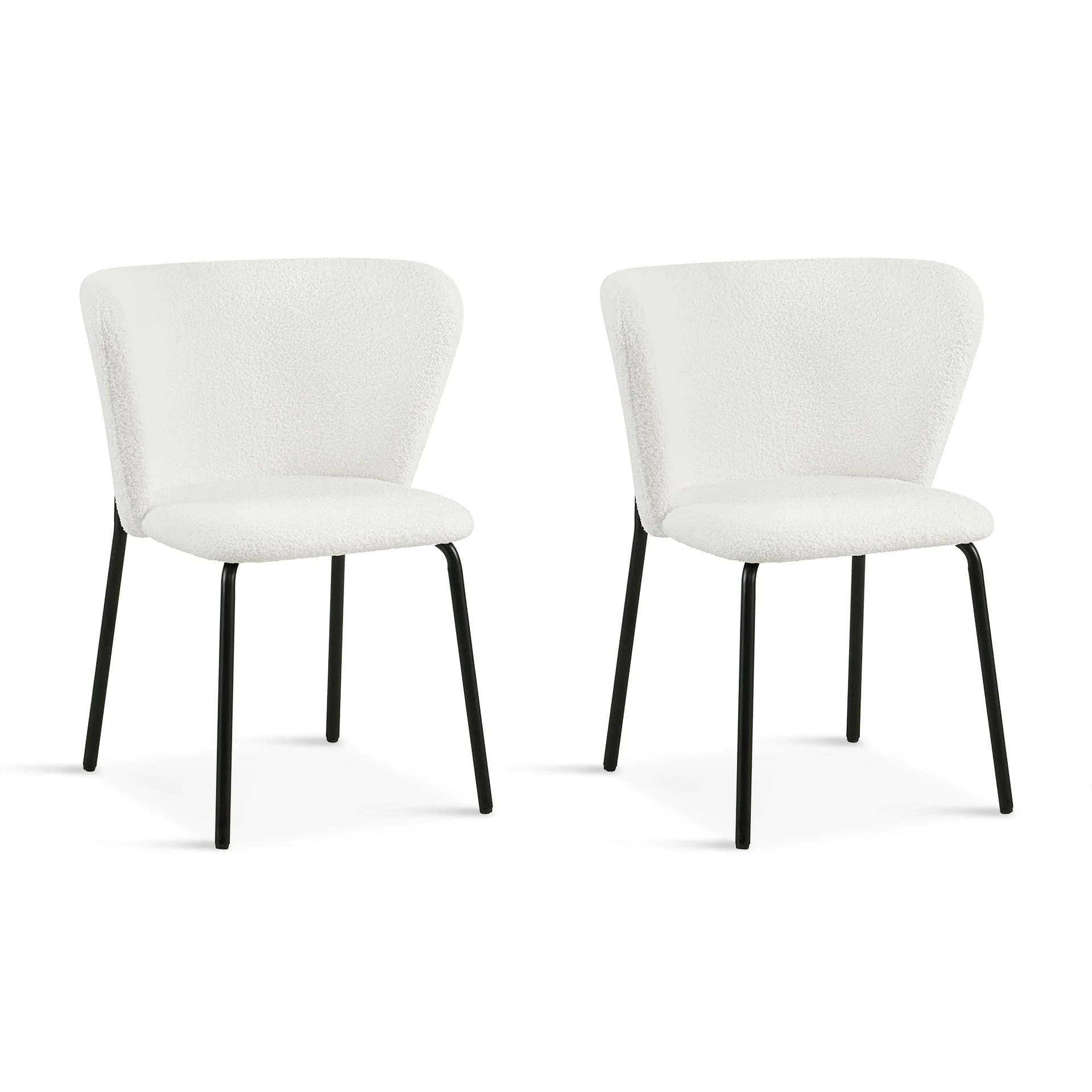 Blair Teddy Fabric Dining Chair - Set of 2 - White - Image 4