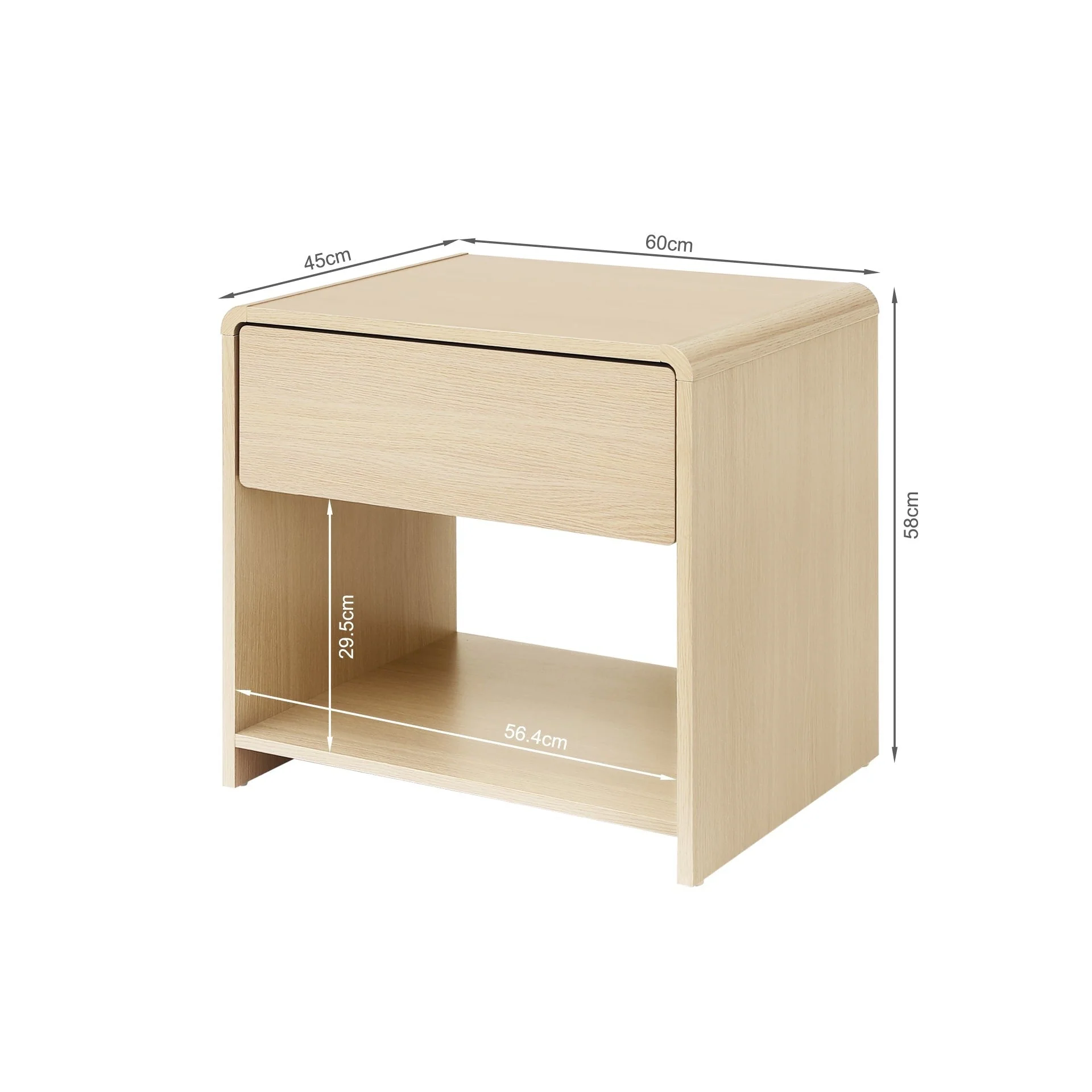 Blake Bedside Table - Oak - Image 9