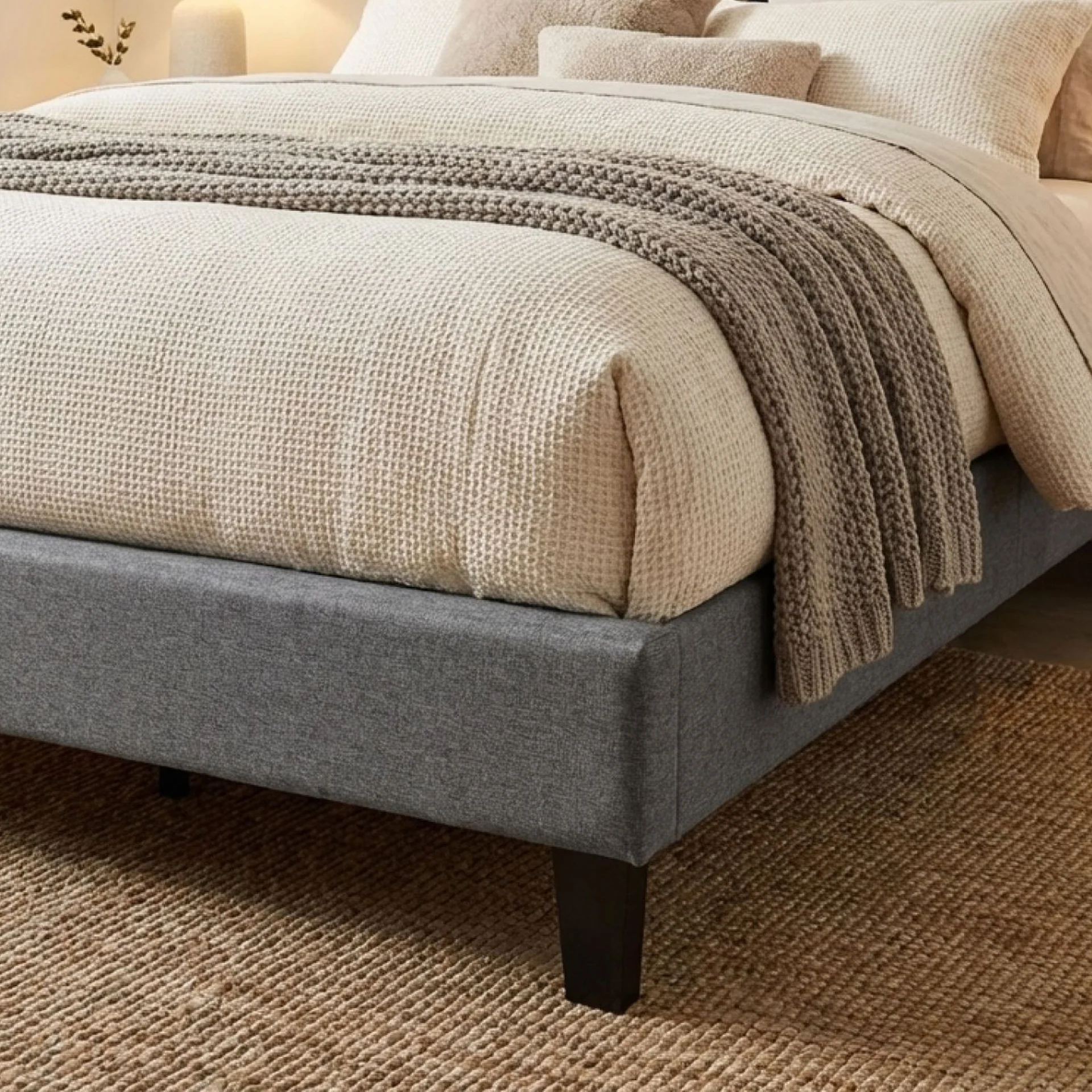 Blane Double Bed Frame - Dark Grey - Image 8