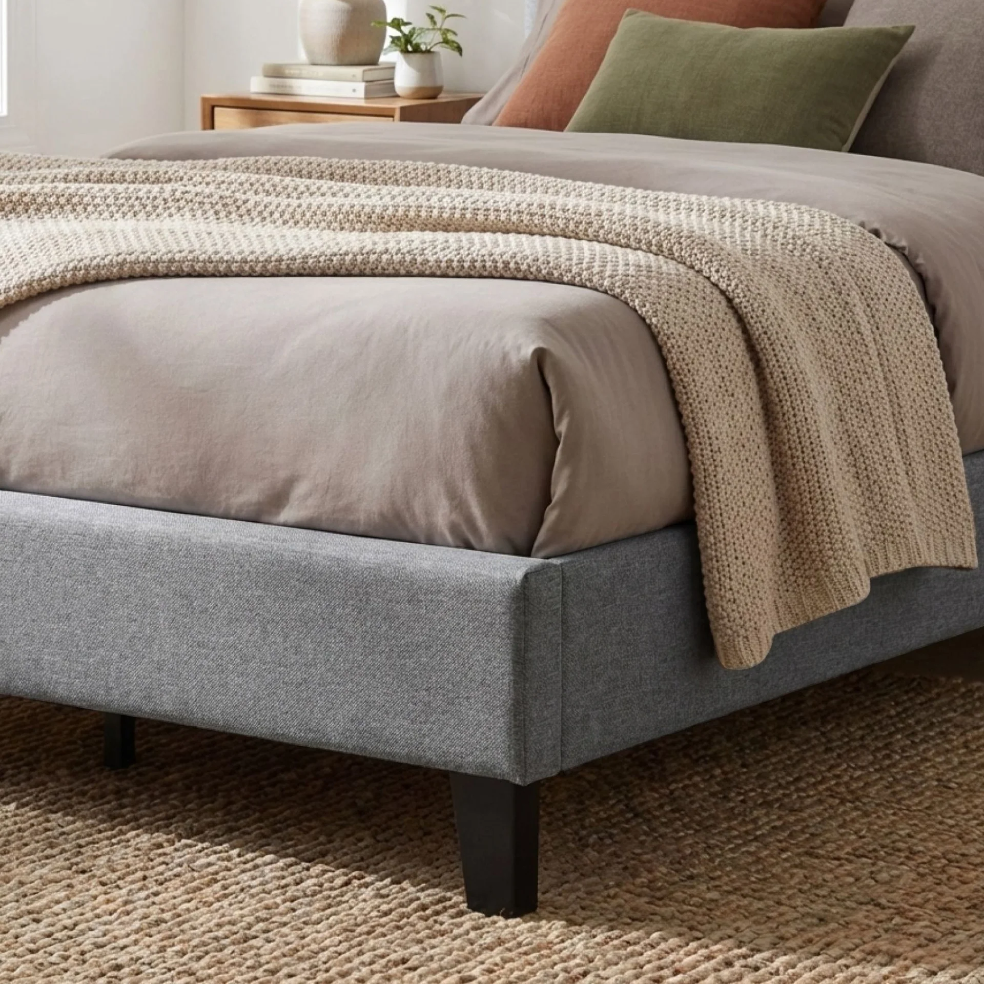 Blane Double Bed Frame - Grey - Image 8