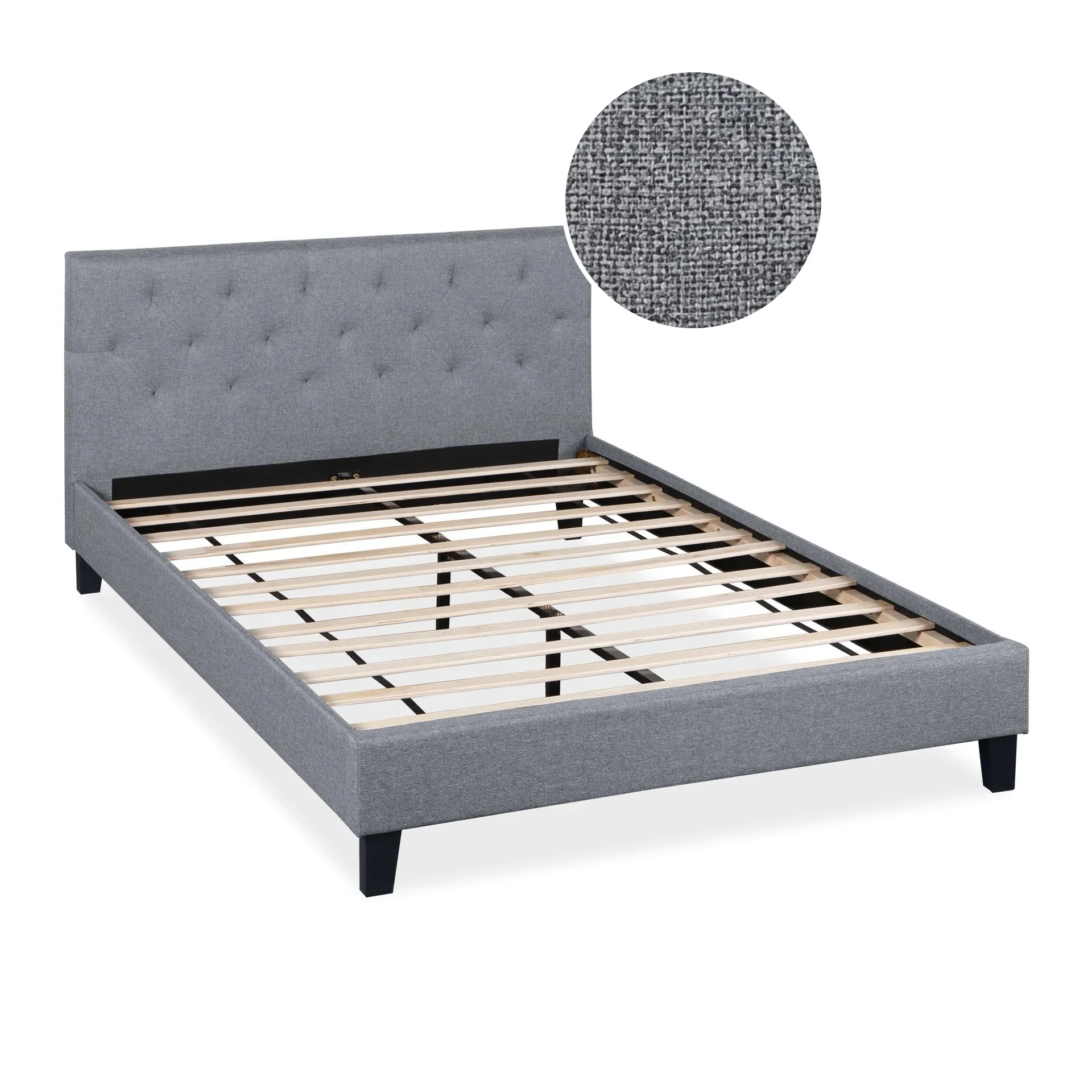 Blane Double Bed Frame - Grey - Image 9