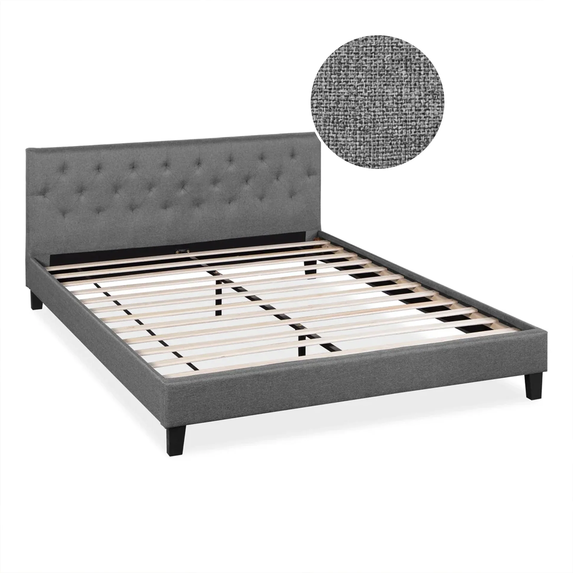 Blane King Bed Frame - Dark Grey - Image 7