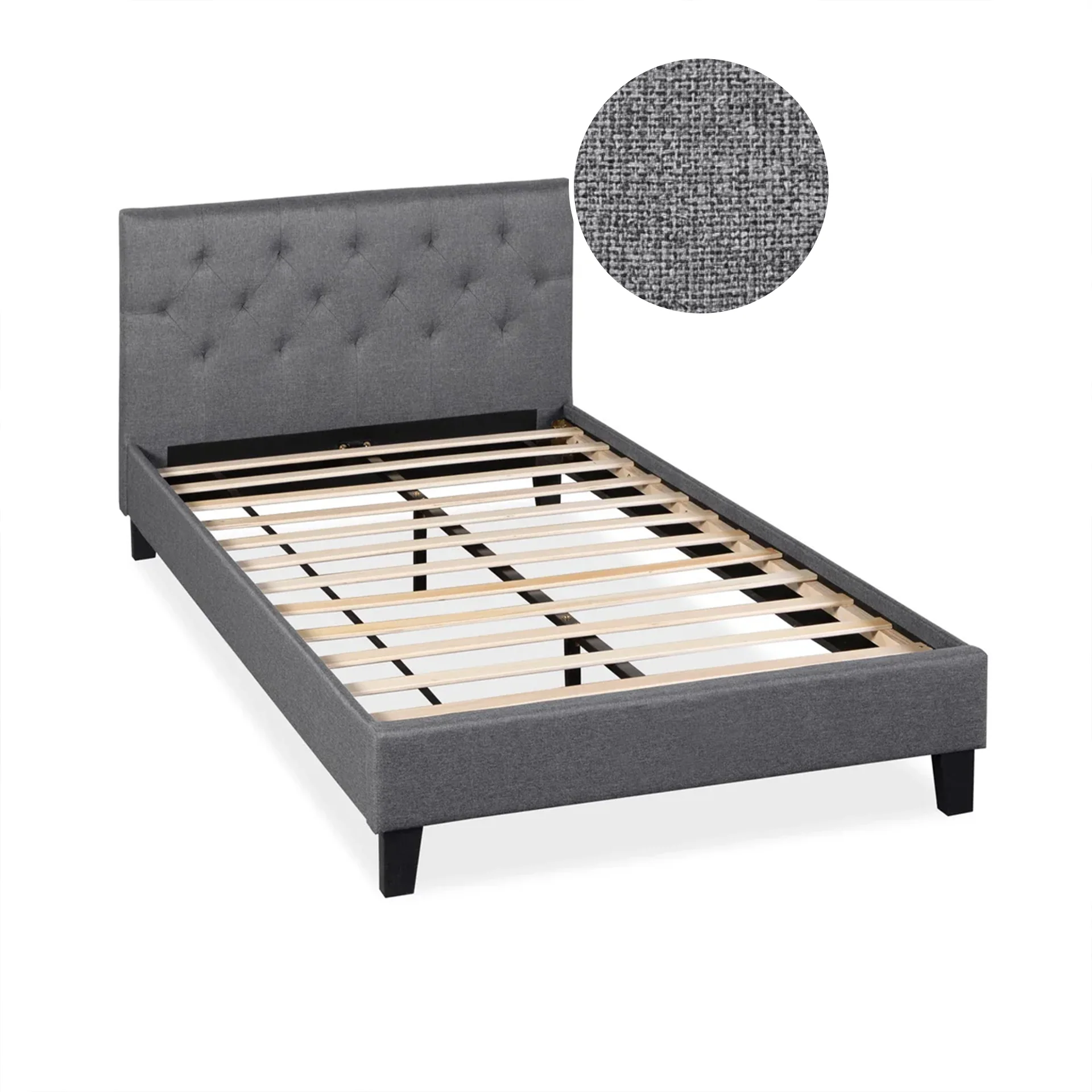 Blane King Single Bed Frame - Dark Grey - Image 8