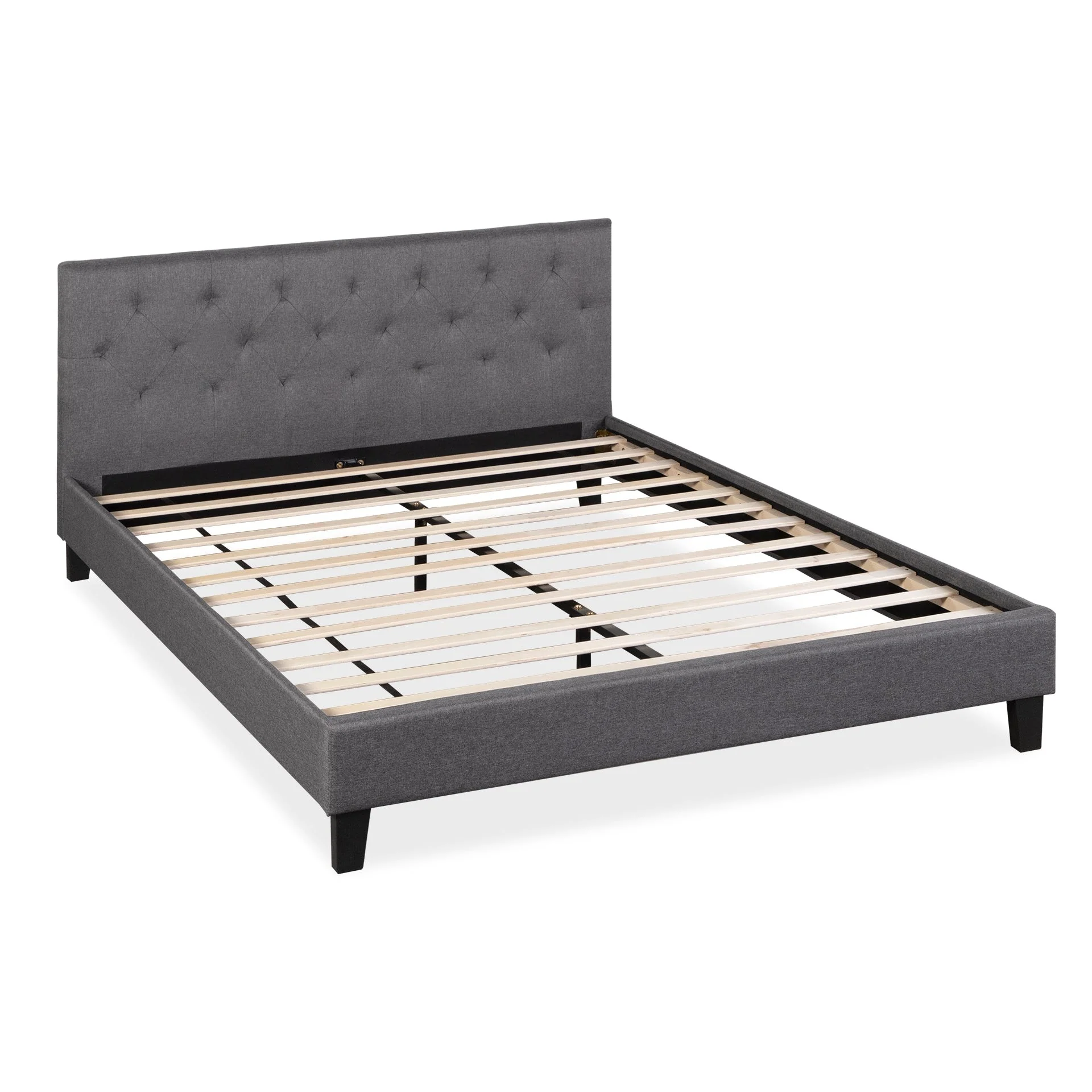 Blane Queen Bed Frame - Dark Grey - Image 4