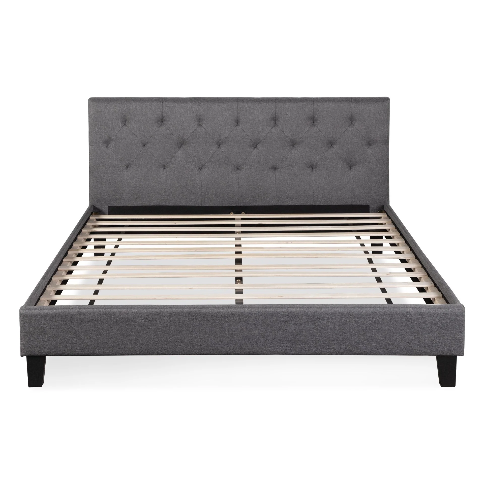 Blane Queen Bed Frame - Dark Grey - Image 5