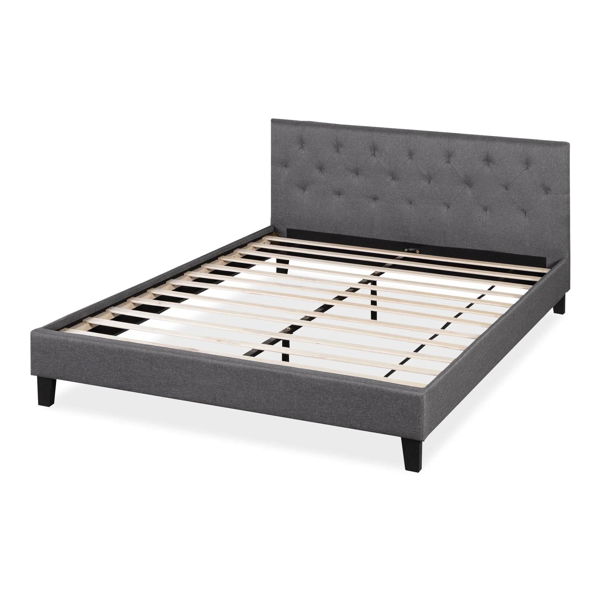 Blane Queen Bed Frame - Dark Grey - Image 6