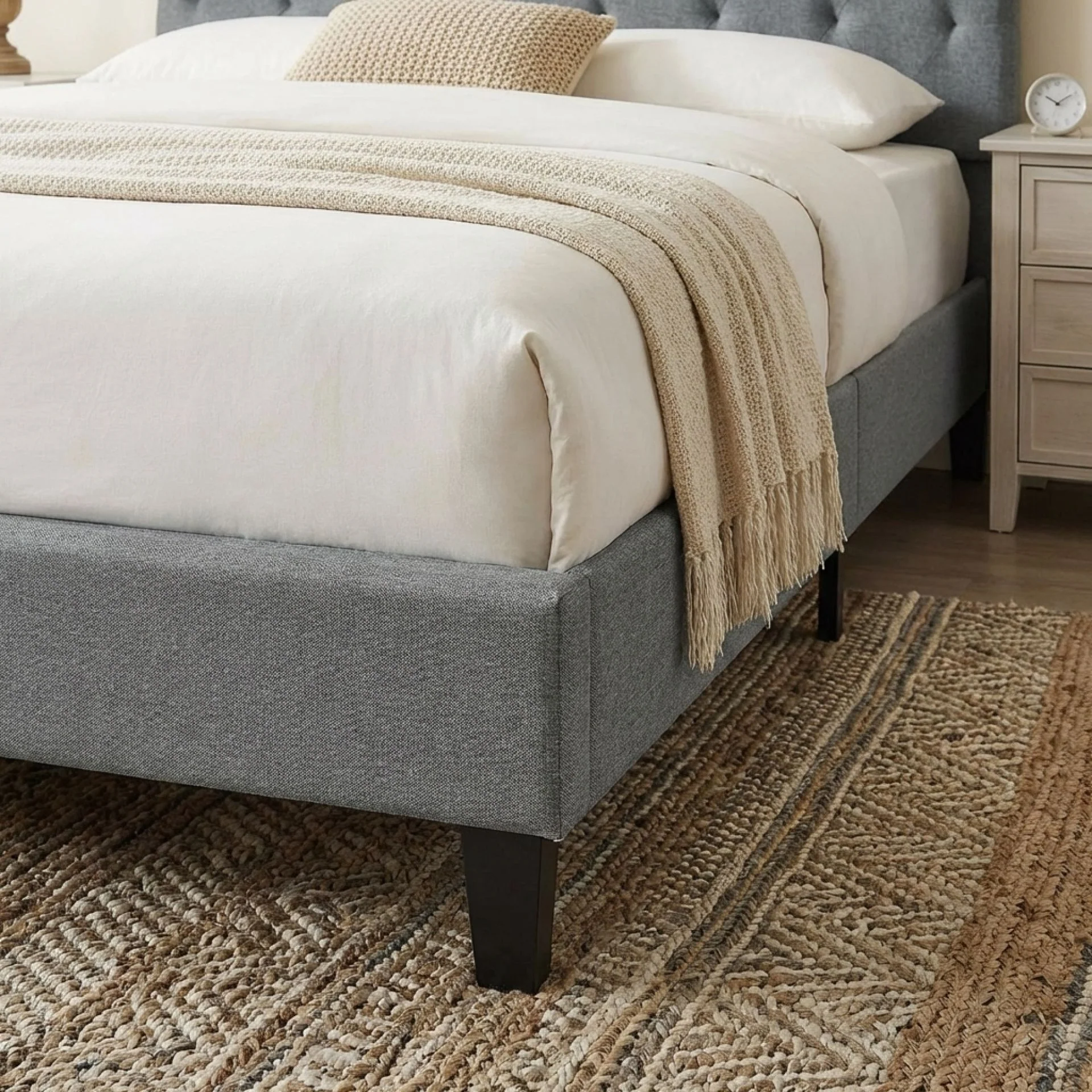 Blane Queen Bed Frame - Grey - Image 5