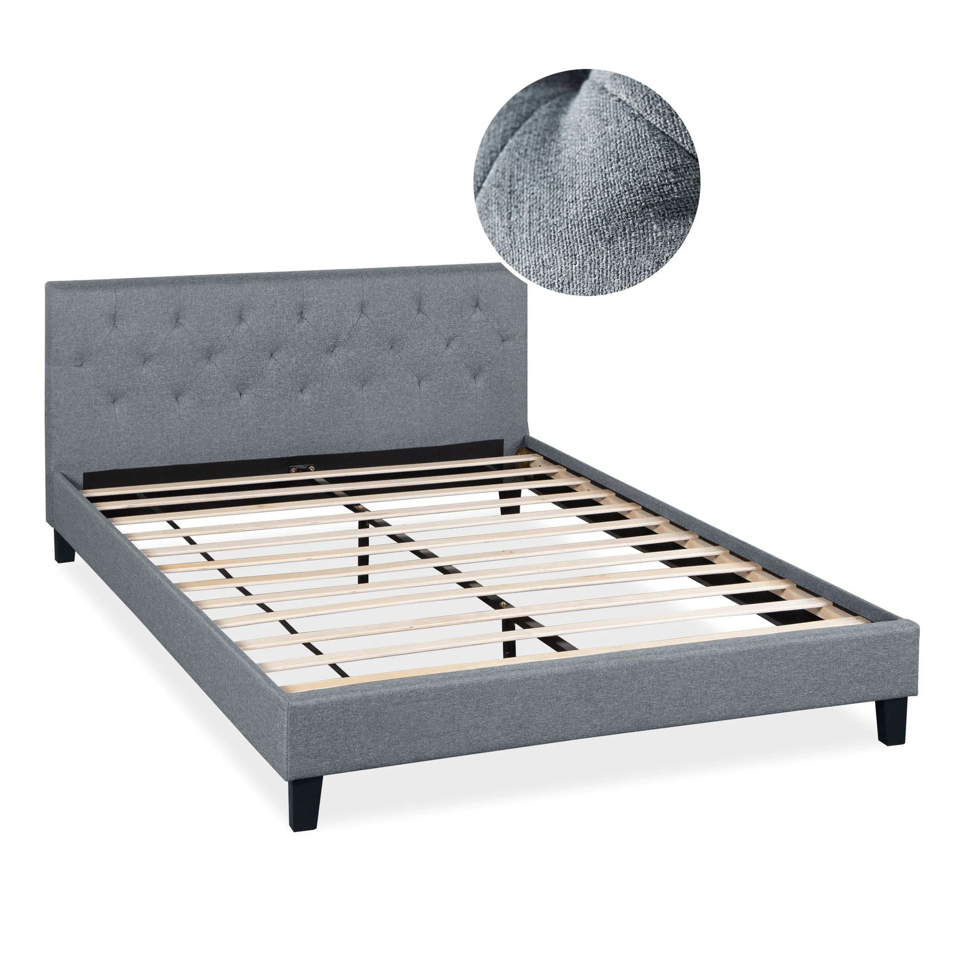 Blane Queen Bed Frame - Grey - Image 6
