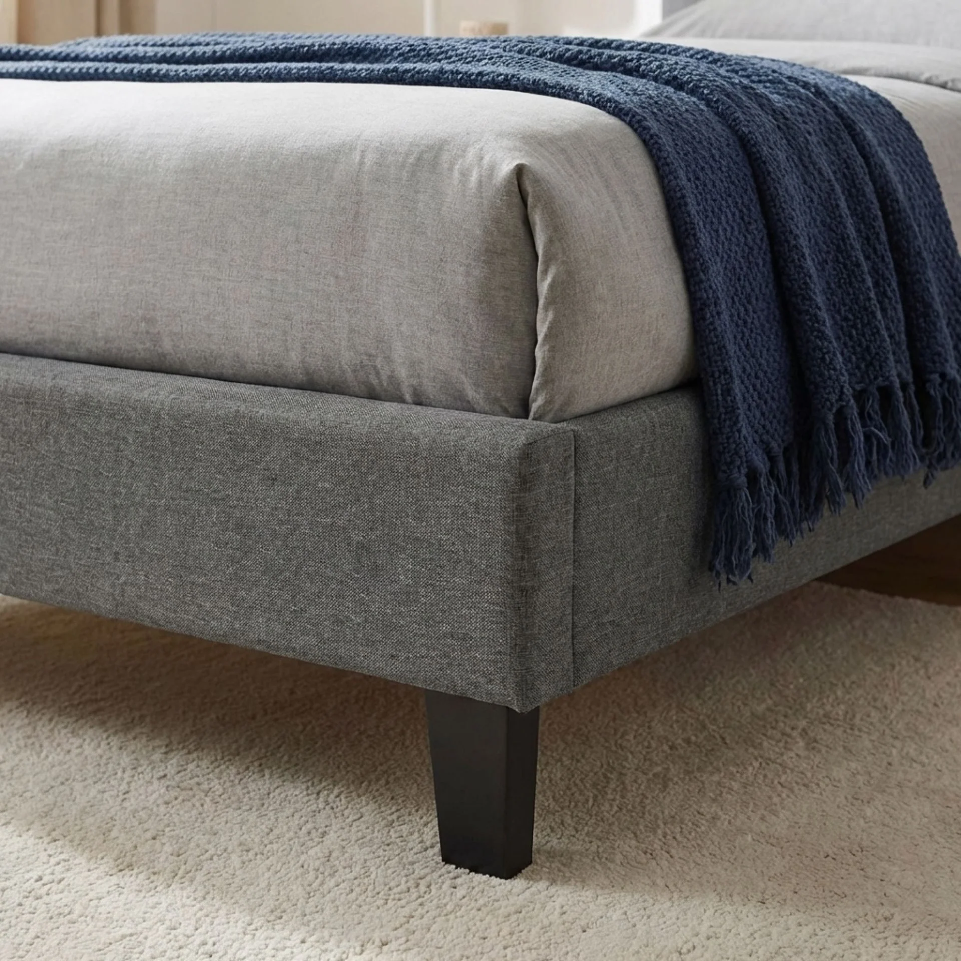 Blane Single Bed Frame - Dark Grey - Image 8
