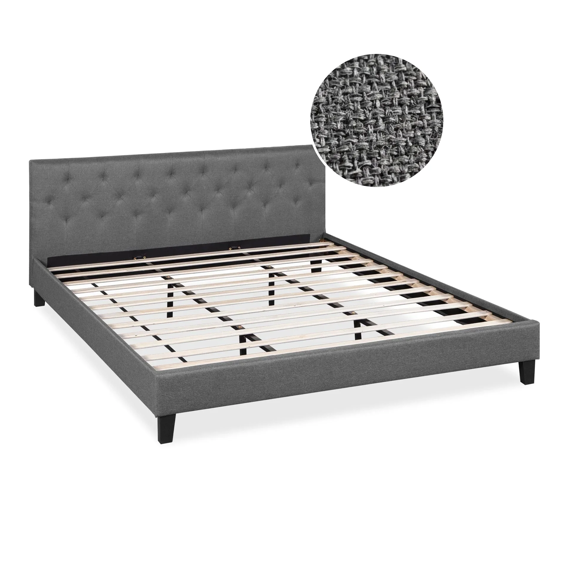 Blane Super King Bed Frame - Dark Grey - Image 6