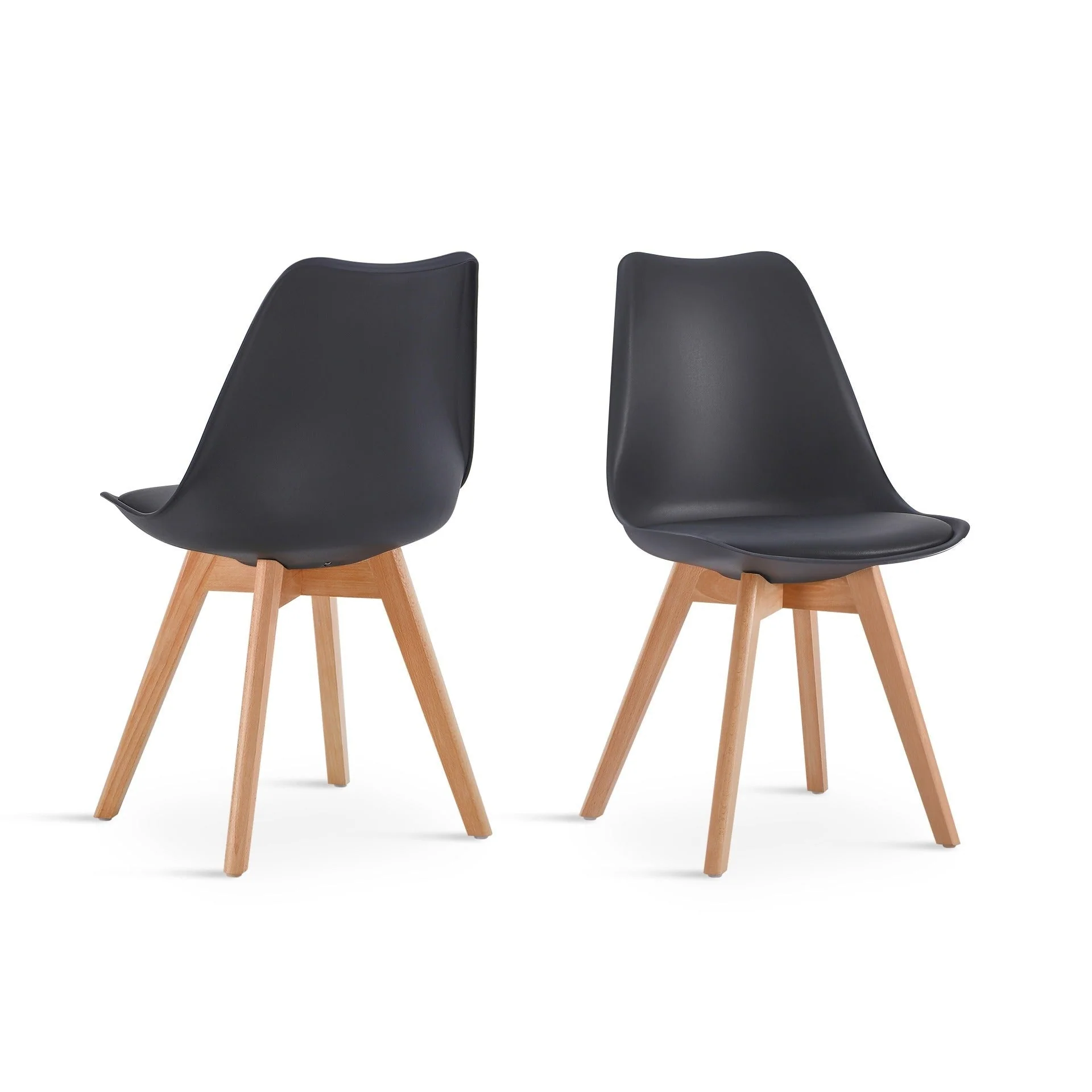 Bodhi Dining Chair with Padded Seat - Set of 4 - Black - Image 3