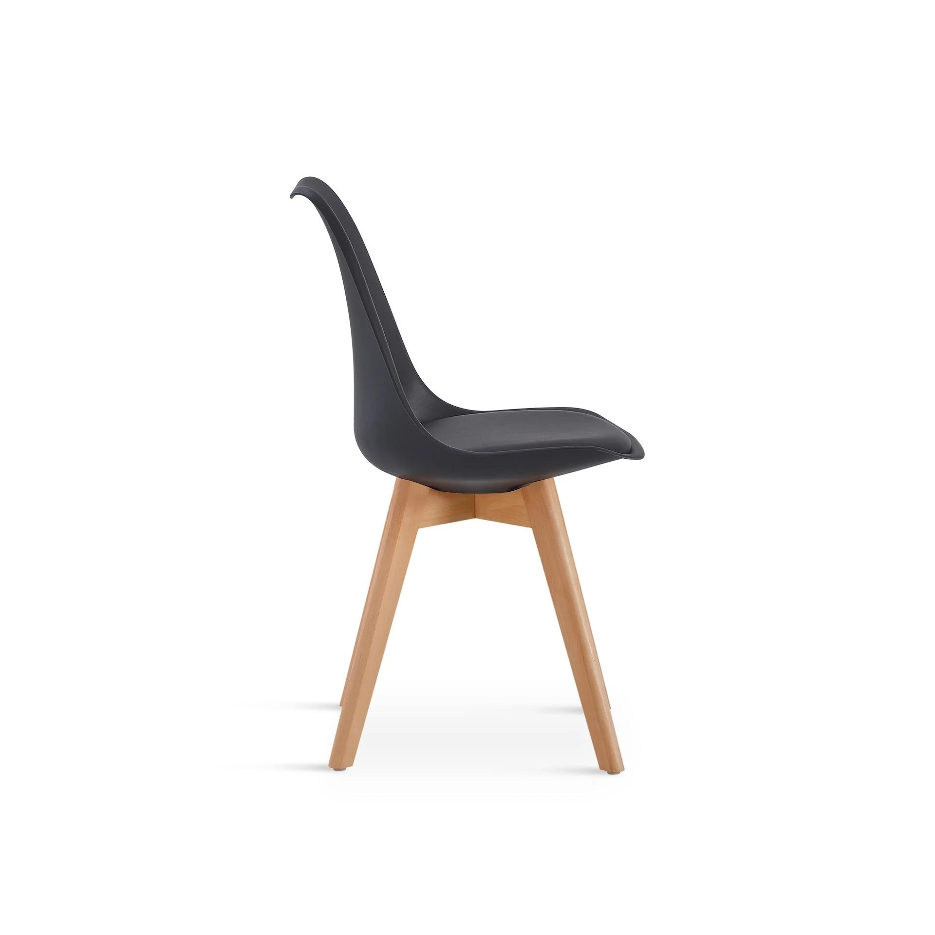 Bodhi Dining Chair with Padded Seat - Set of 4 - Black - Image 5