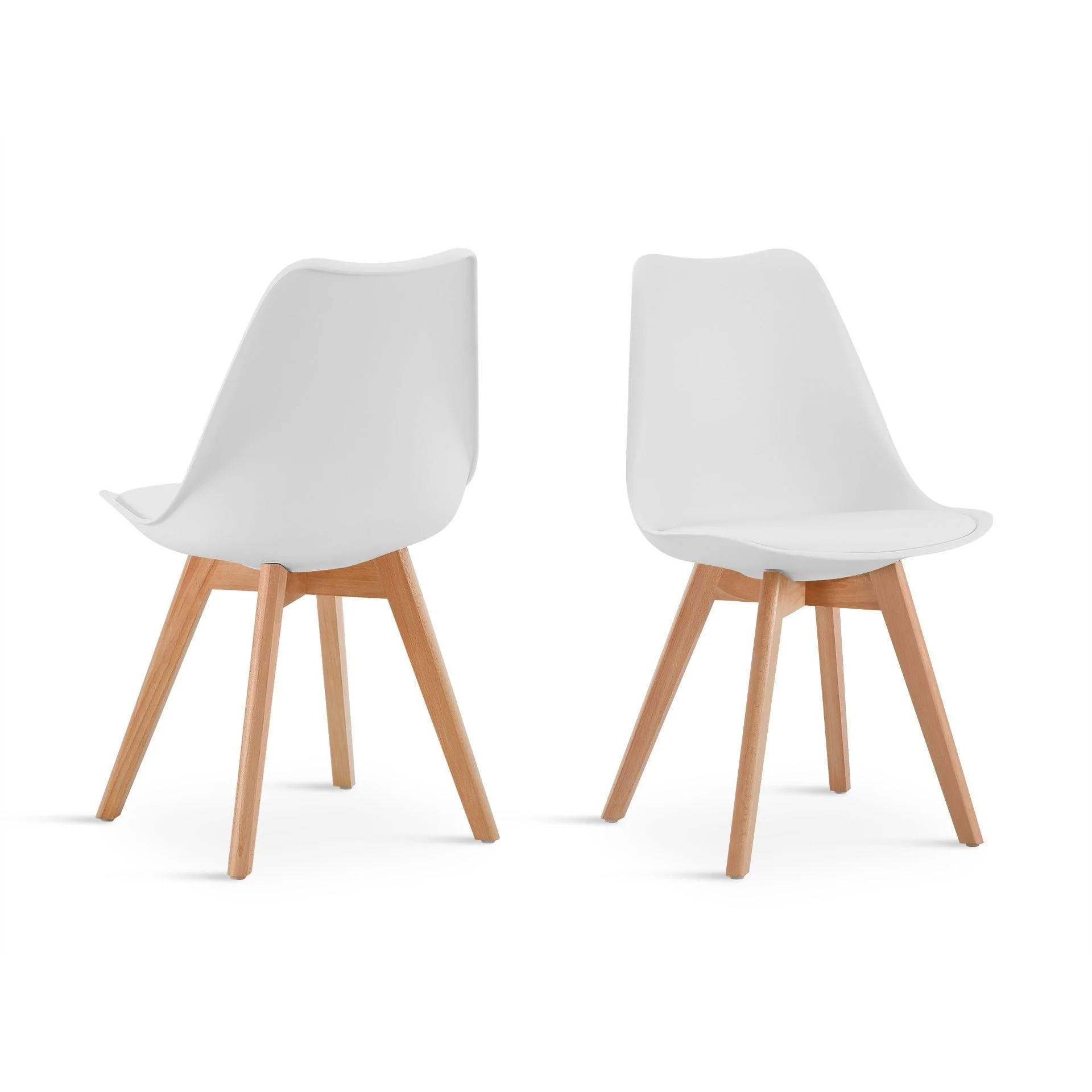 Bodhi Dining Chair with Padded Seat - Set of 4 - White - Image 3