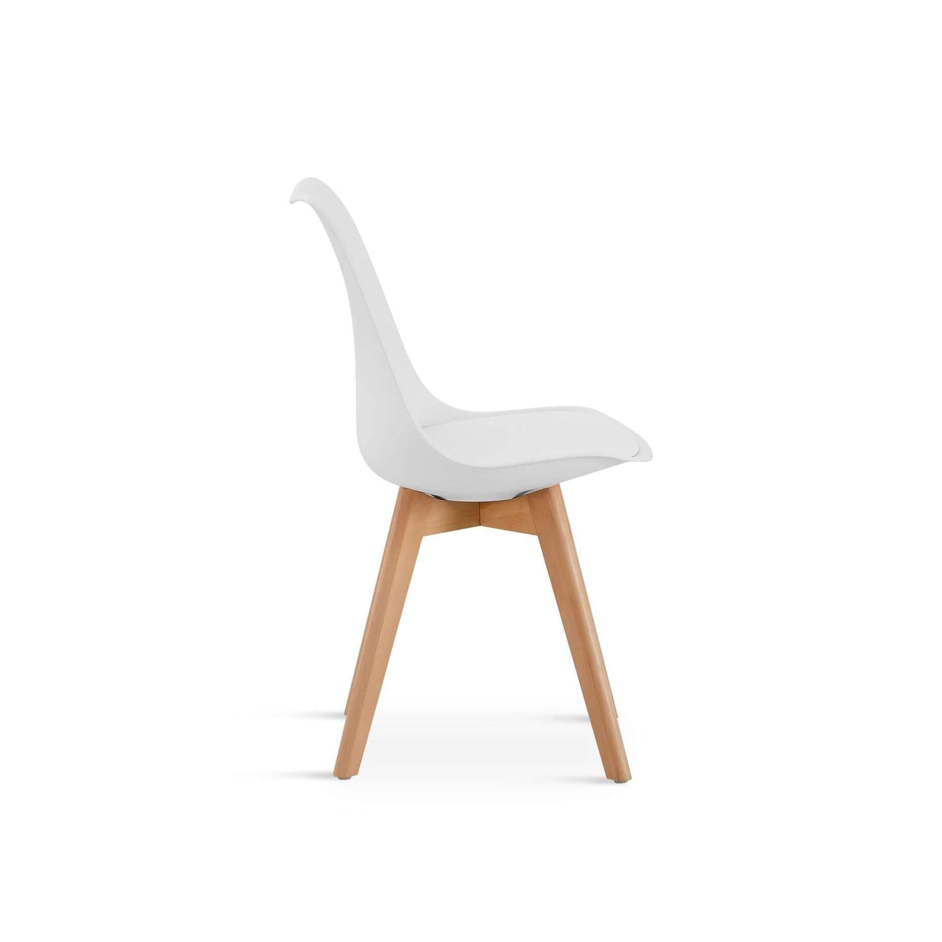 Bodhi Dining Chair with Padded Seat - Set of 4 - White - Image 5