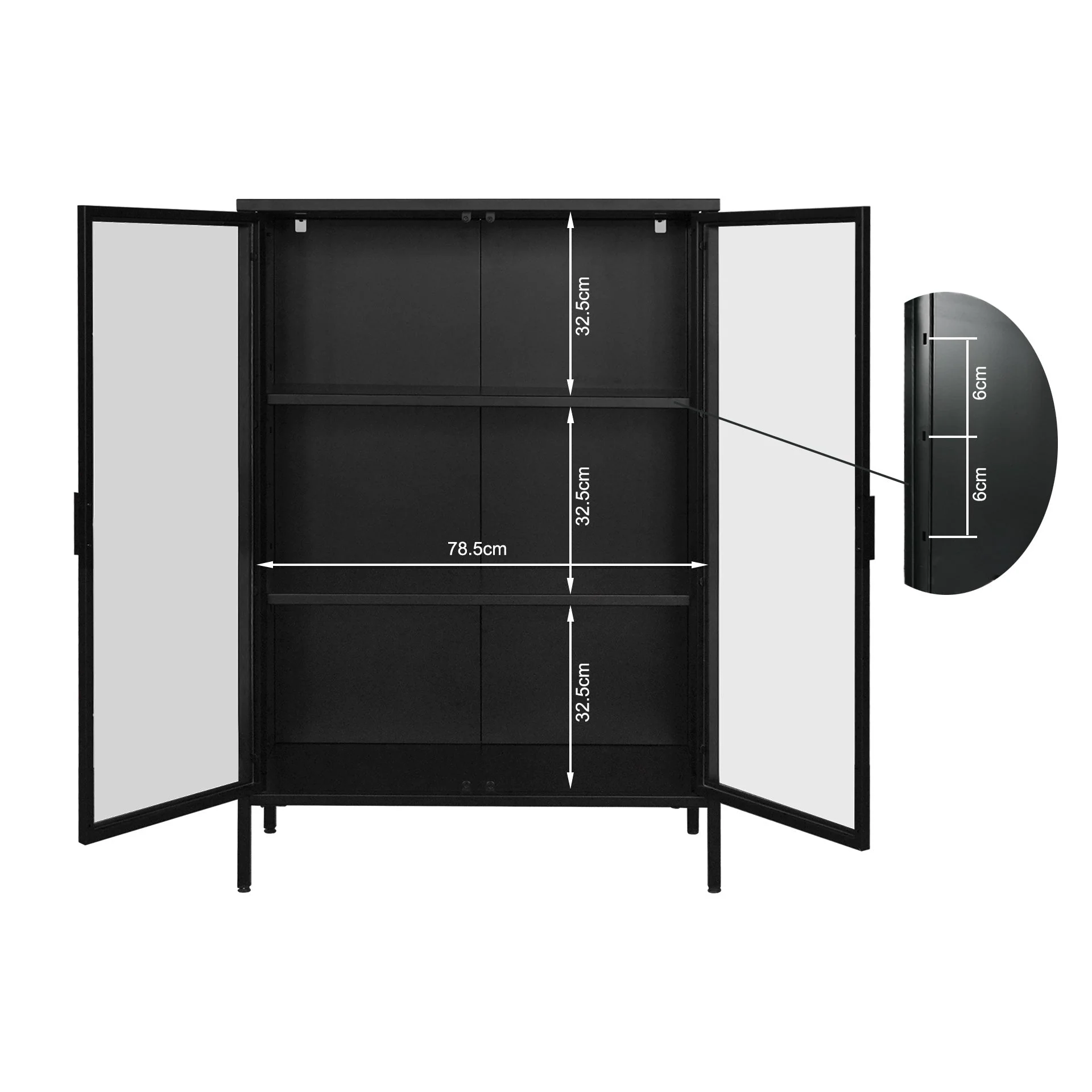 Boise 1.2m Display Cabinet - Black - Image 8