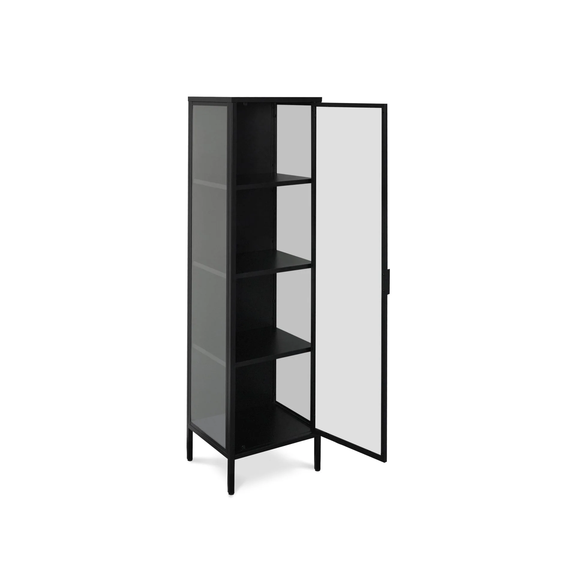 Boise 1.6m 1 Door Display Cabinet - Black - Image 4