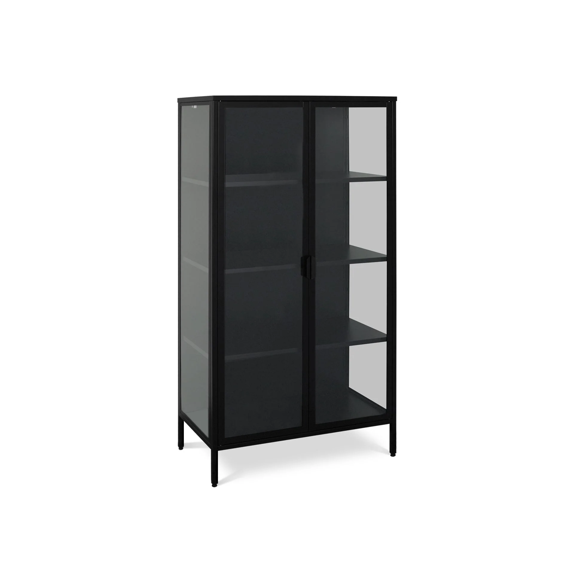 Boise 1.6m 2 Door Display Cabinet - Black - Image 2