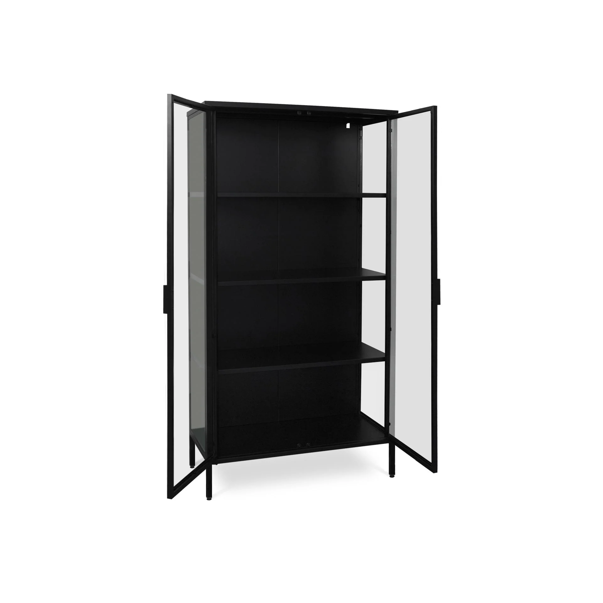 Boise 1.6m 2 Door Display Cabinet - Black - Image 4
