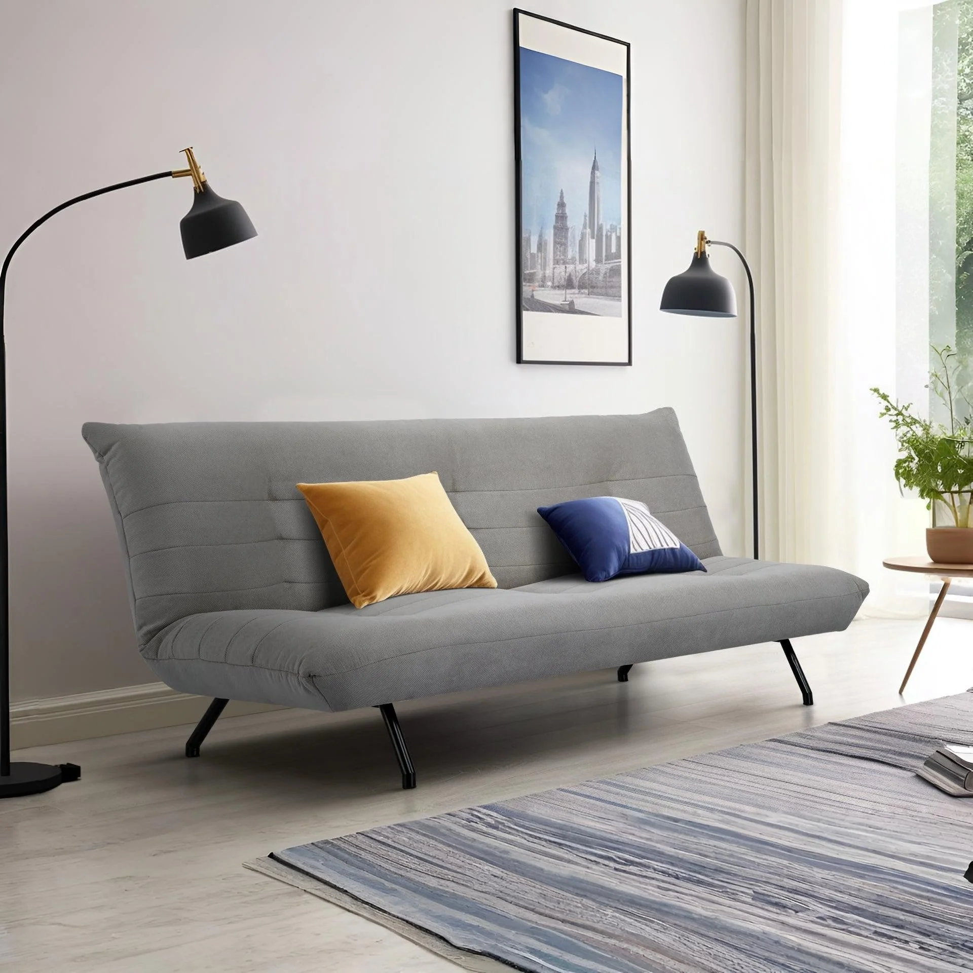 Bolivia 3 Seater Sofa Bed - Grey - Image 5