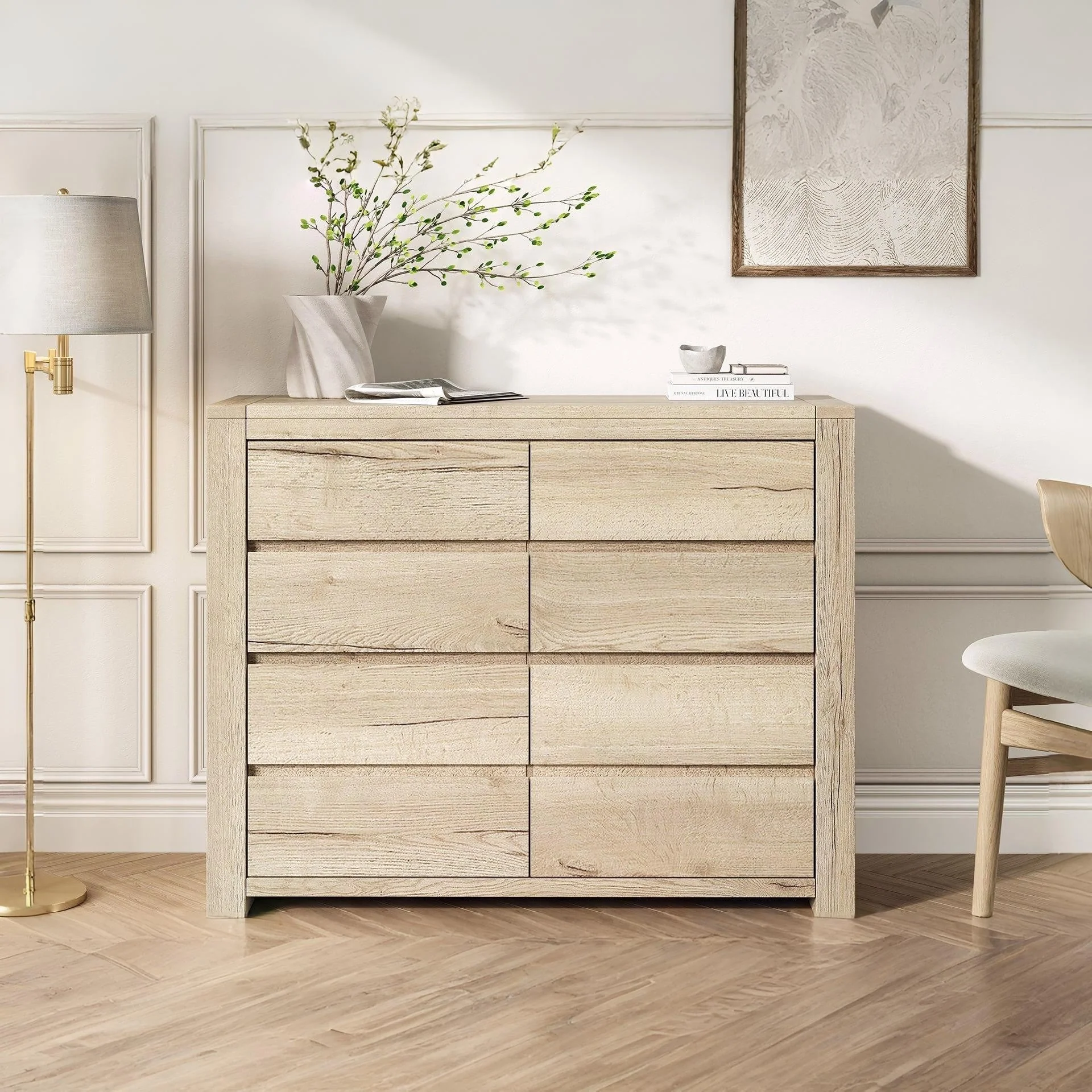Borneo 8 Drawers Lowboy - Oak - Image 4