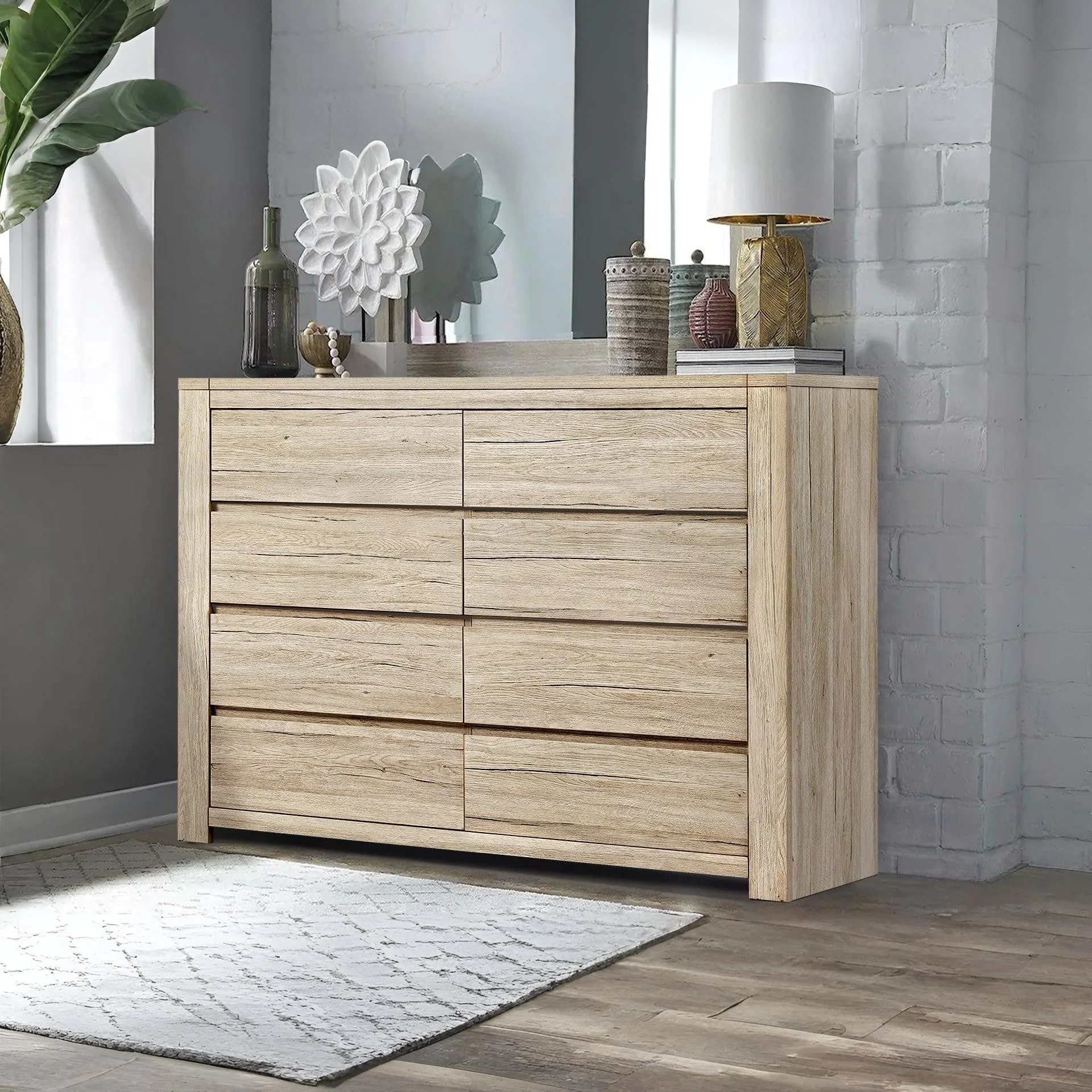 Borneo 8 Drawers Lowboy - Oak - Image 5
