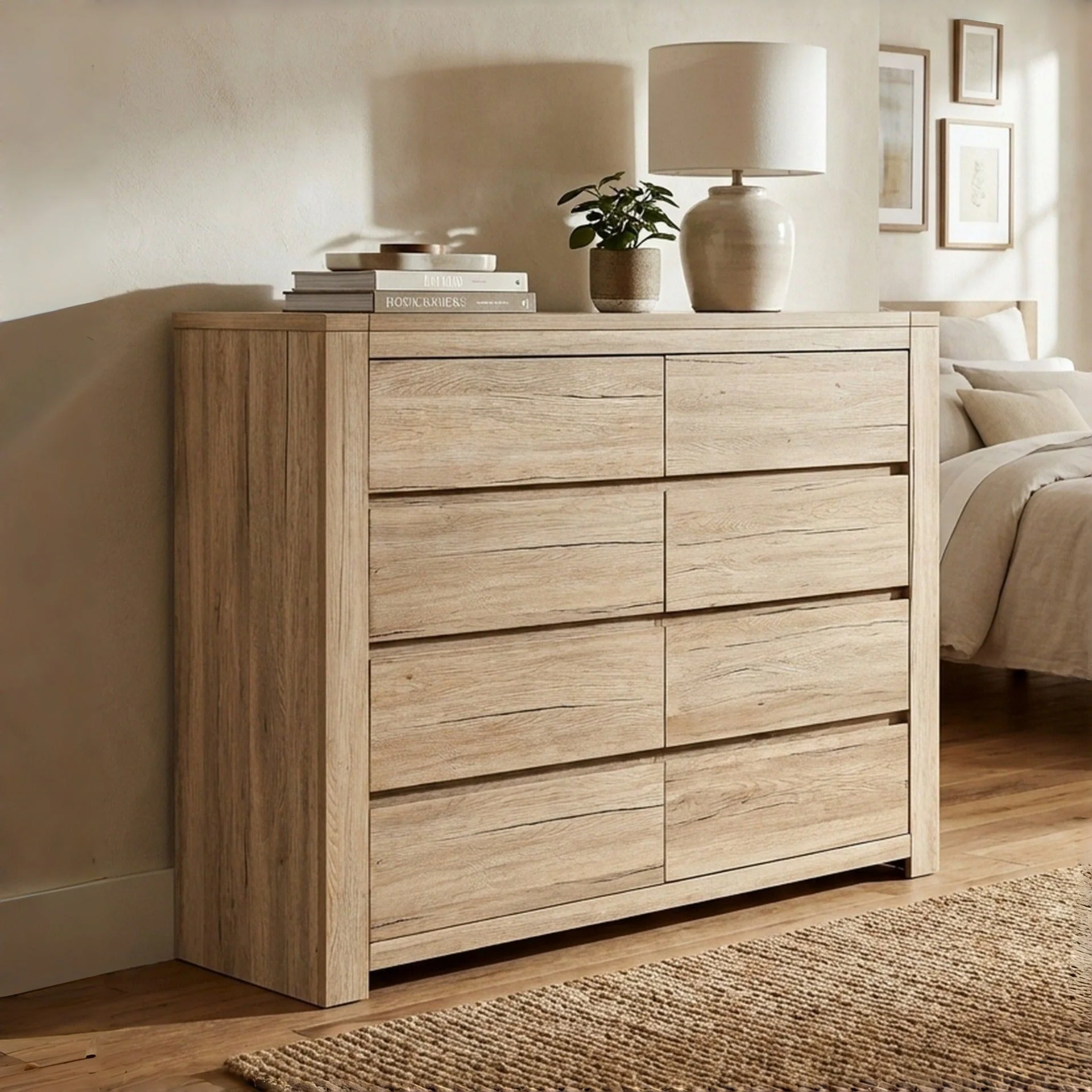 Borneo 8 Drawers Lowboy - Oak - Image 6